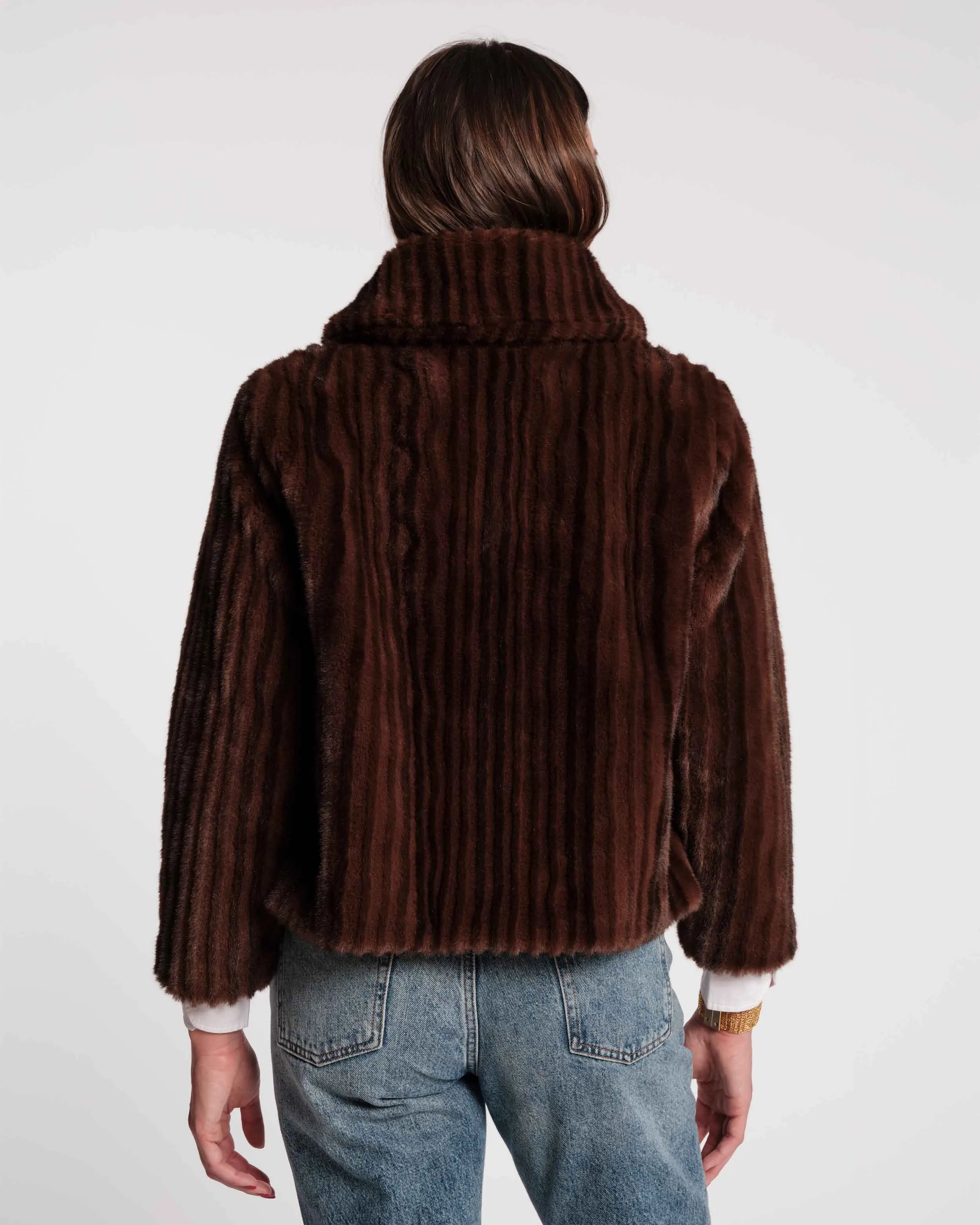 Babe Faux Fur Jacket - Brown sold by Frances Valentine product image thumbnail 5