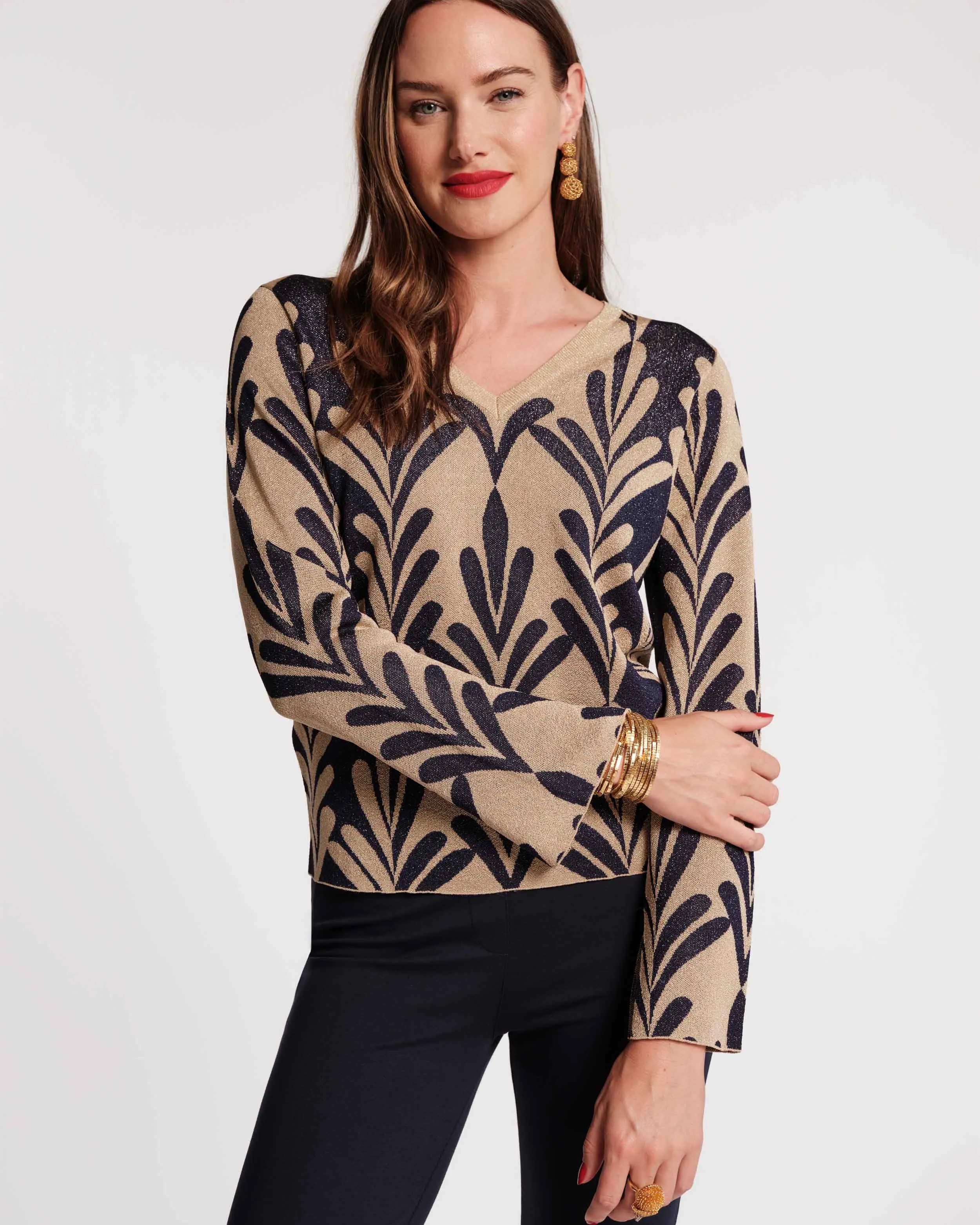 Dakota Top - Royal Palm Knit sold by Frances Valentine product image thumbnail 2
