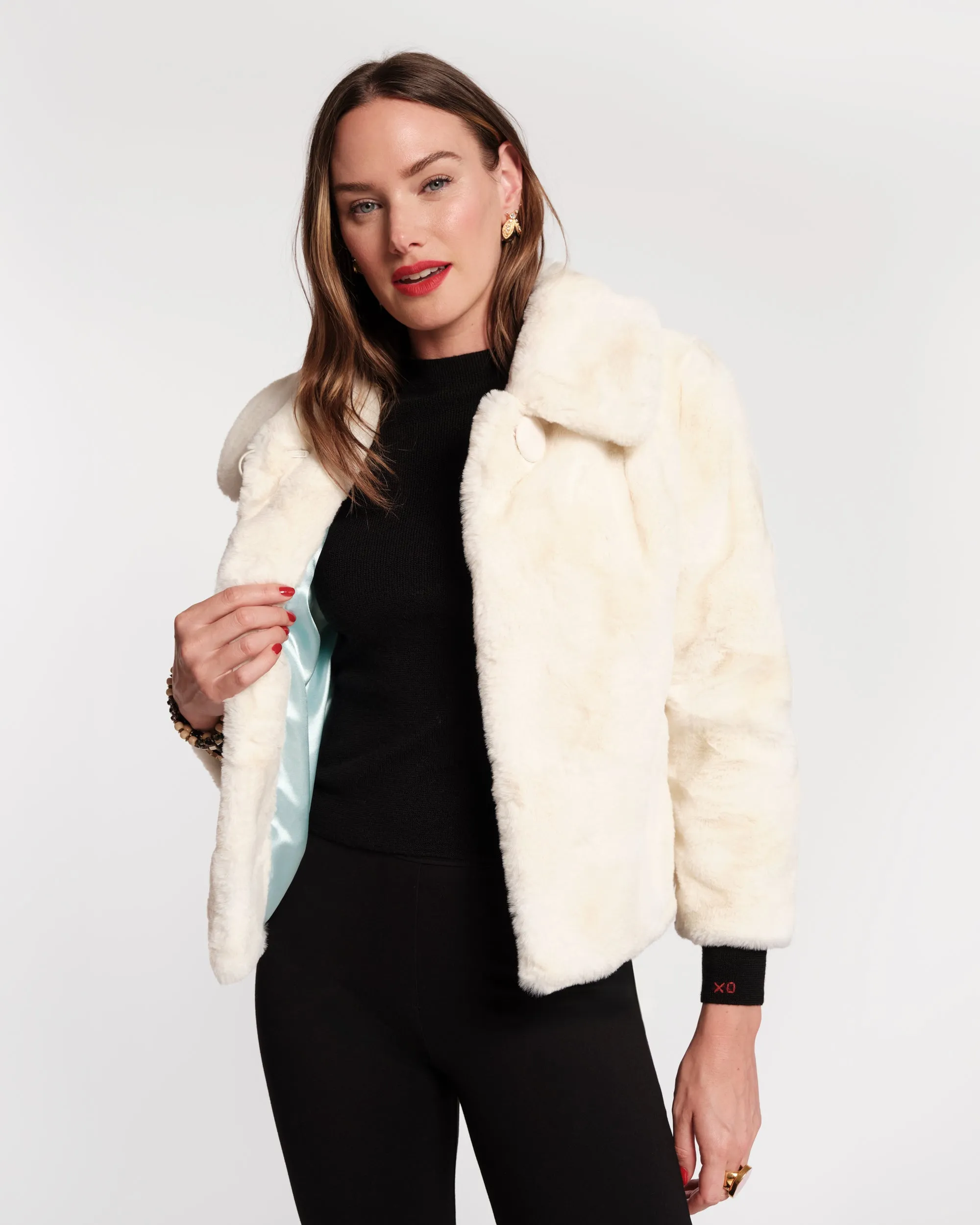 Babe Faux Fur Jacket - White sold by Frances Valentine product image thumbnail 3