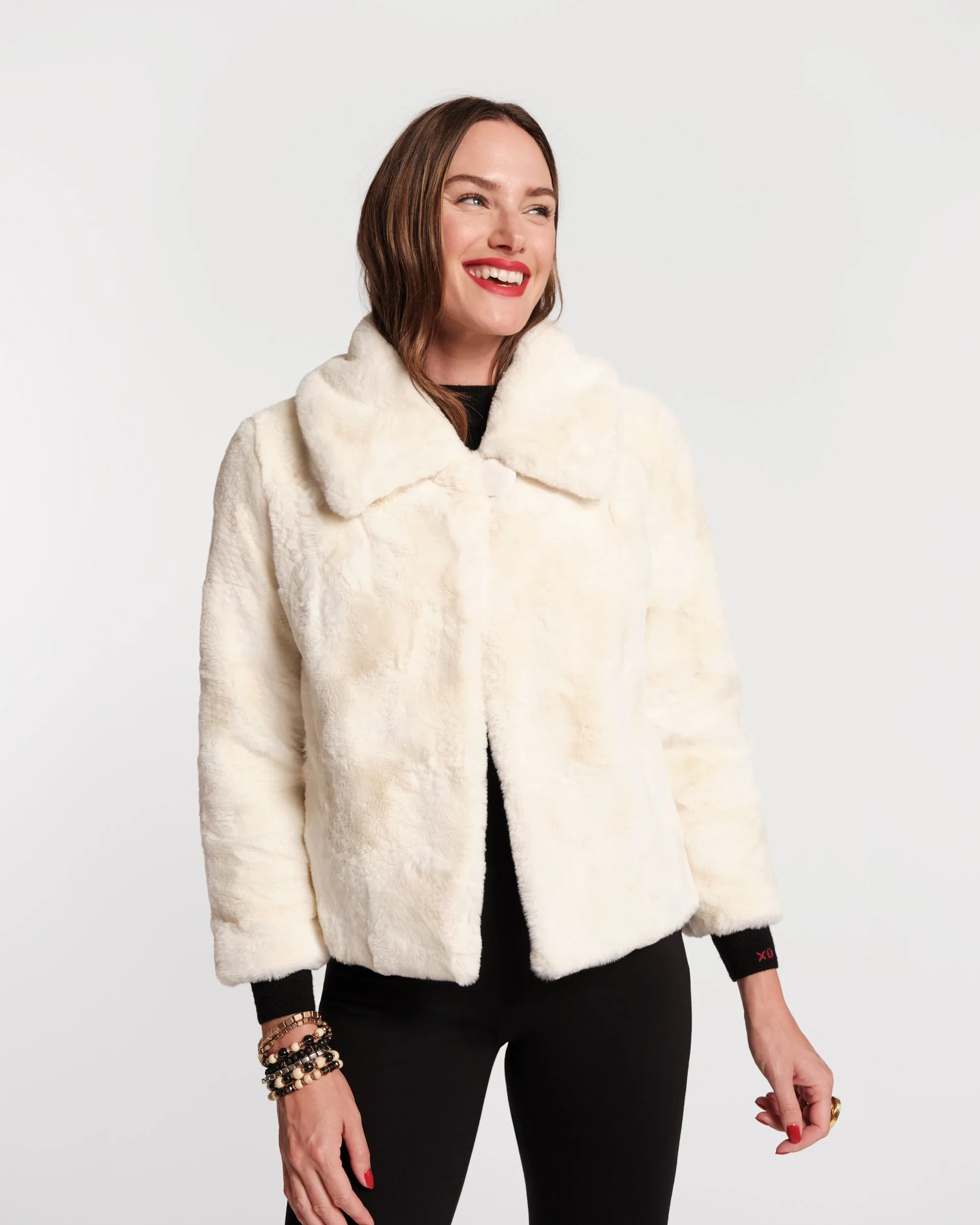 Babe Faux Fur Jacket - White sold by Frances Valentine product image thumbnail 4