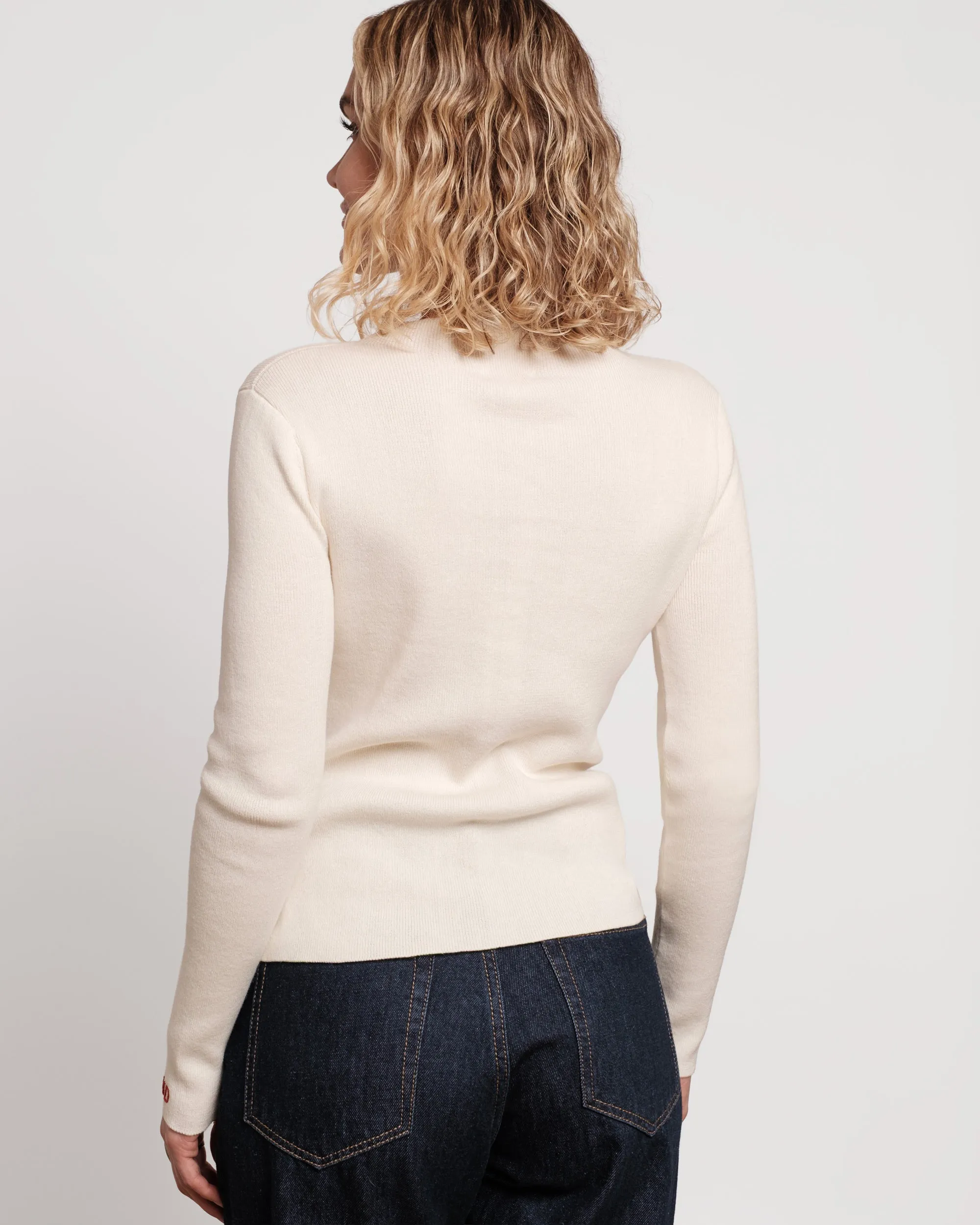 Marie Long Sleeve Cotton Sweater - Oyster sold by Frances Valentine product image thumbnail 3