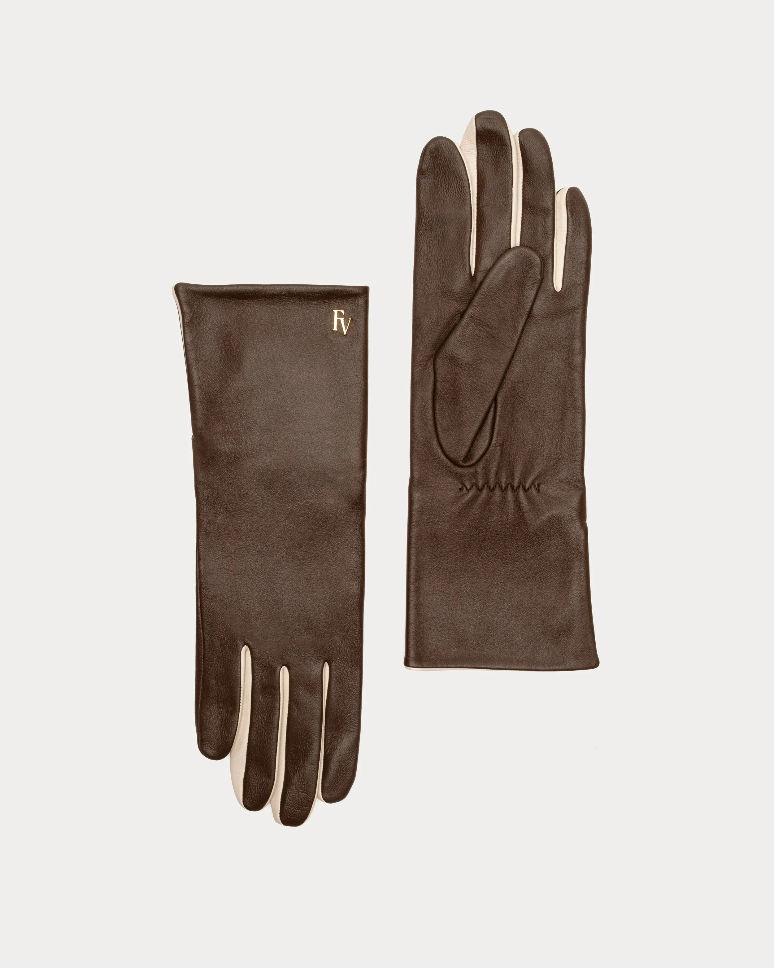 Deep V Leather Glove - Brown sold by Frances Valentine product image thumbnail 2