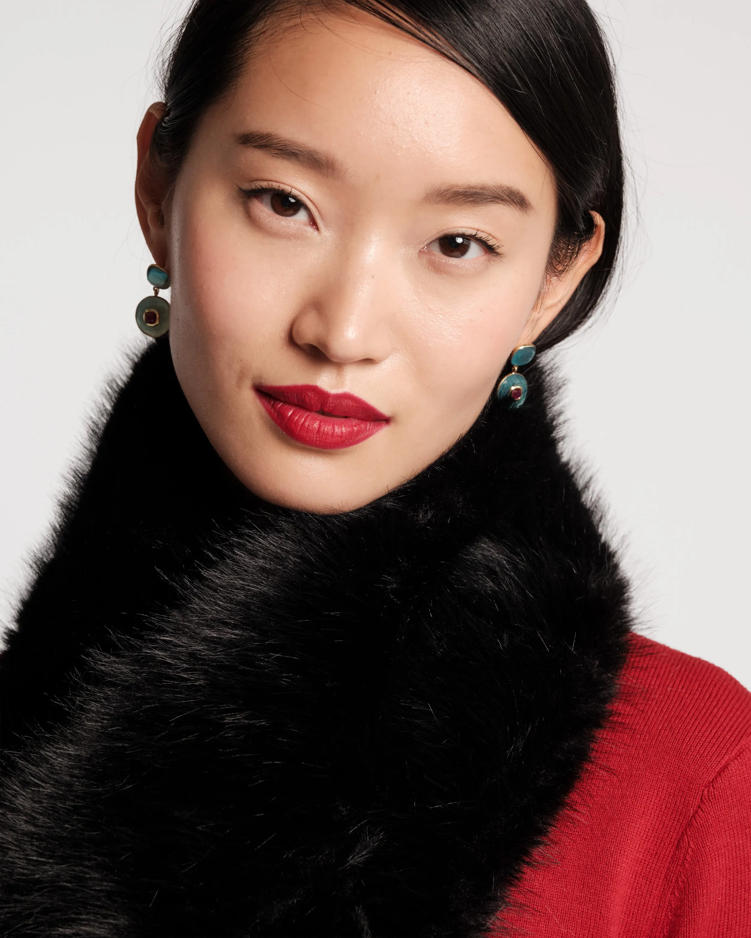 Faux Fur Pull Through Scarf - Black sold by Frances Valentine product image thumbnail 2