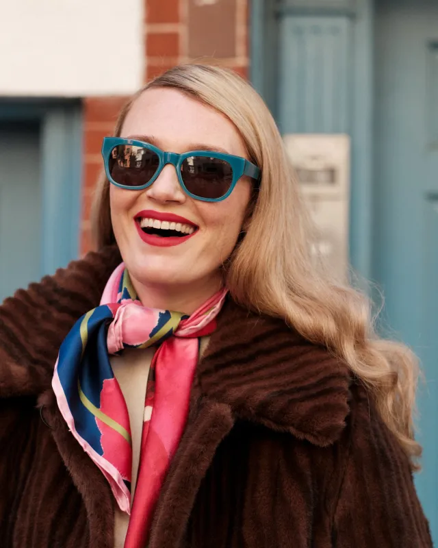 Miklos Sunglasses - Polished Carolina Blue made by Frances Valentine