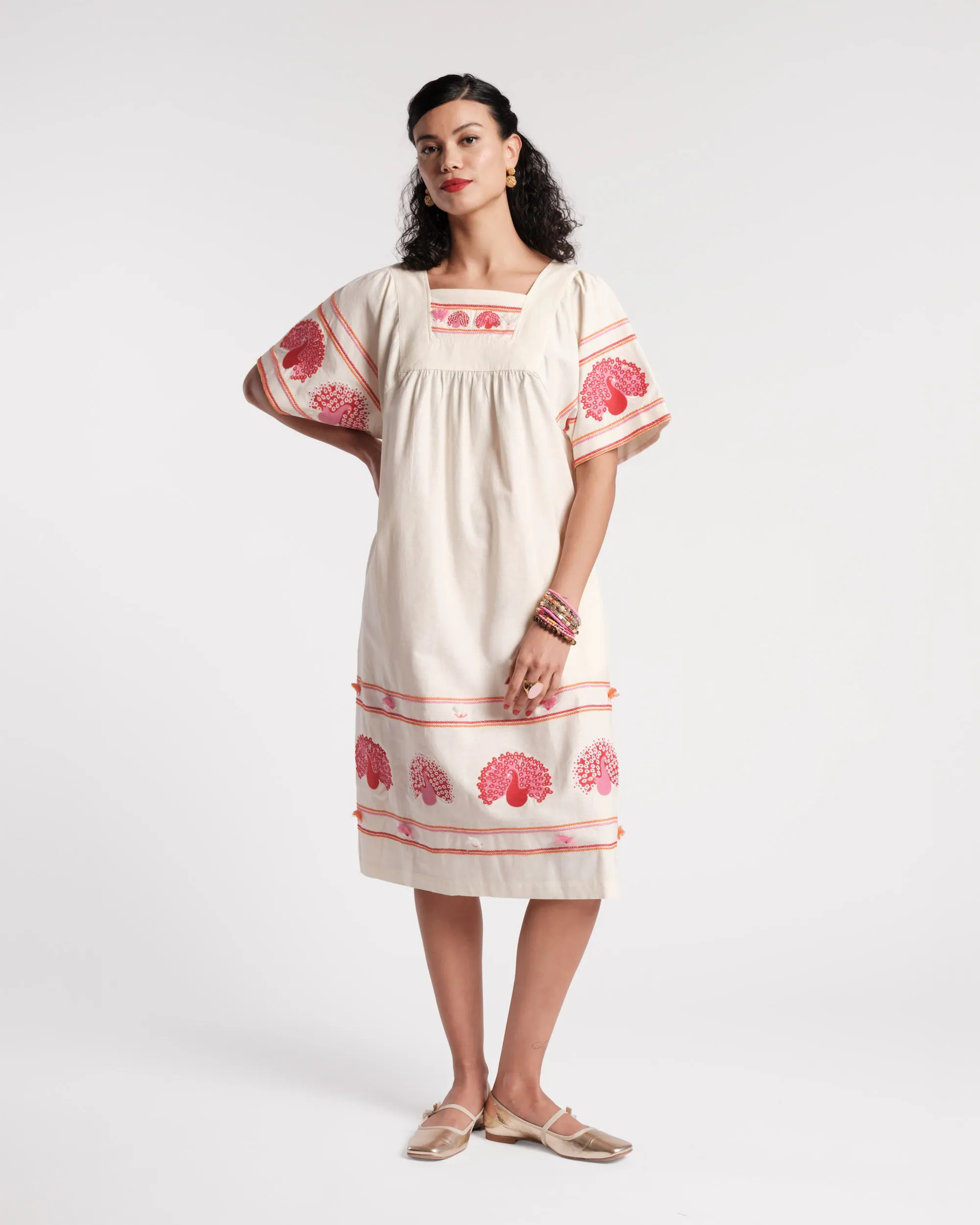 Picnic Midi Dress - Peacock Oyster sold by Frances Valentine