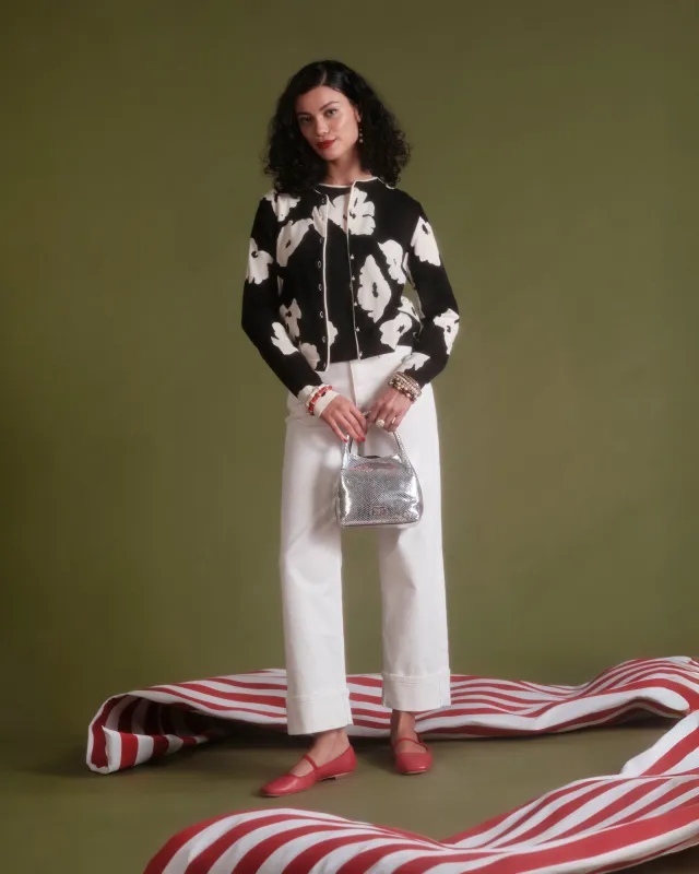 Darling Cardigan - Floating Floral Black sold by Frances Valentine