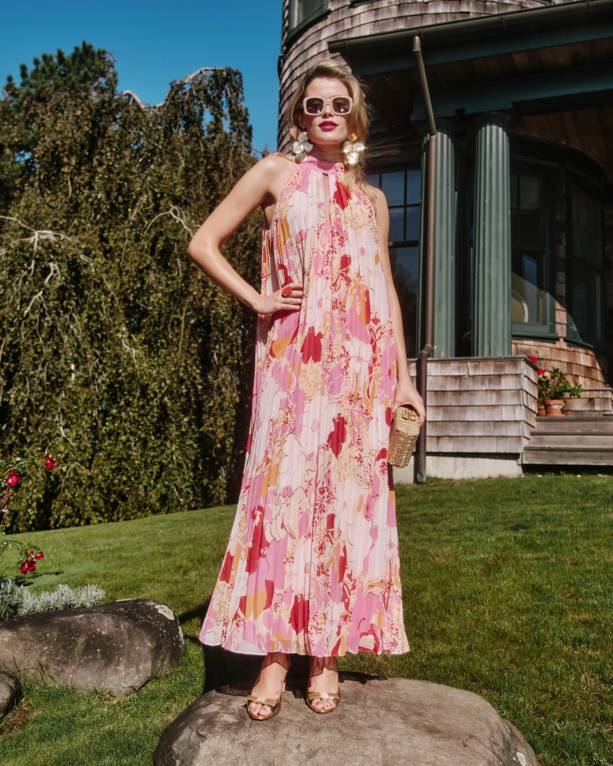 Slim Pleated Maxi Dress - Wild Tulip sold by Frances Valentine product image thumbnail 2