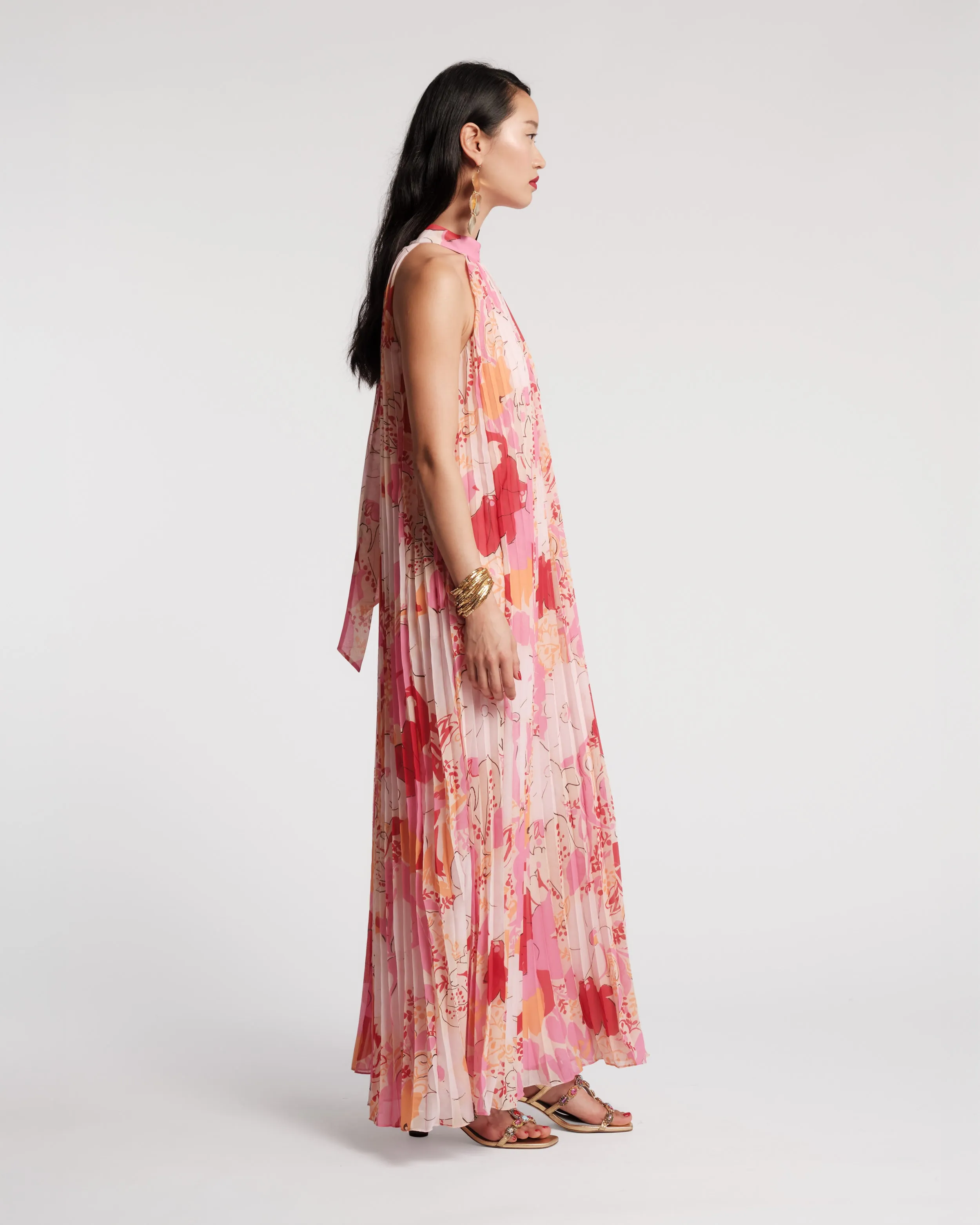 Slim Pleated Maxi Dress - Wild Tulip sold by Frances Valentine product image thumbnail 3