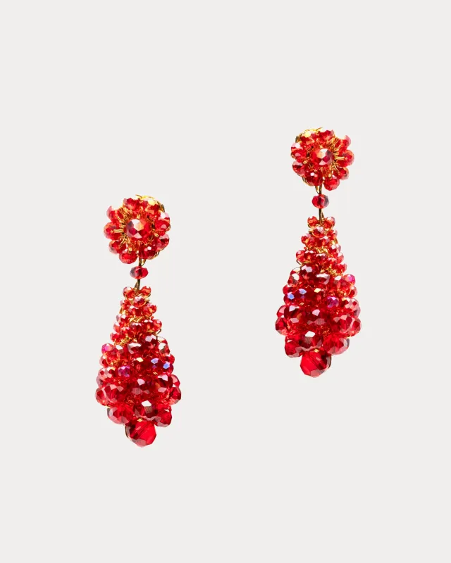 Cocoon Drop Earrings - Red sold by Frances Valentine