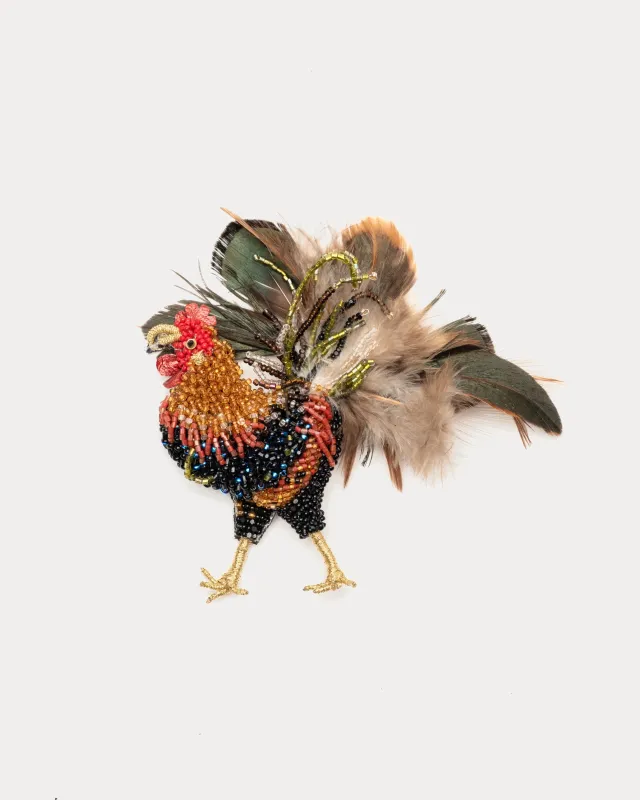 Rooster Brooch - Rusty sold by Frances Valentine