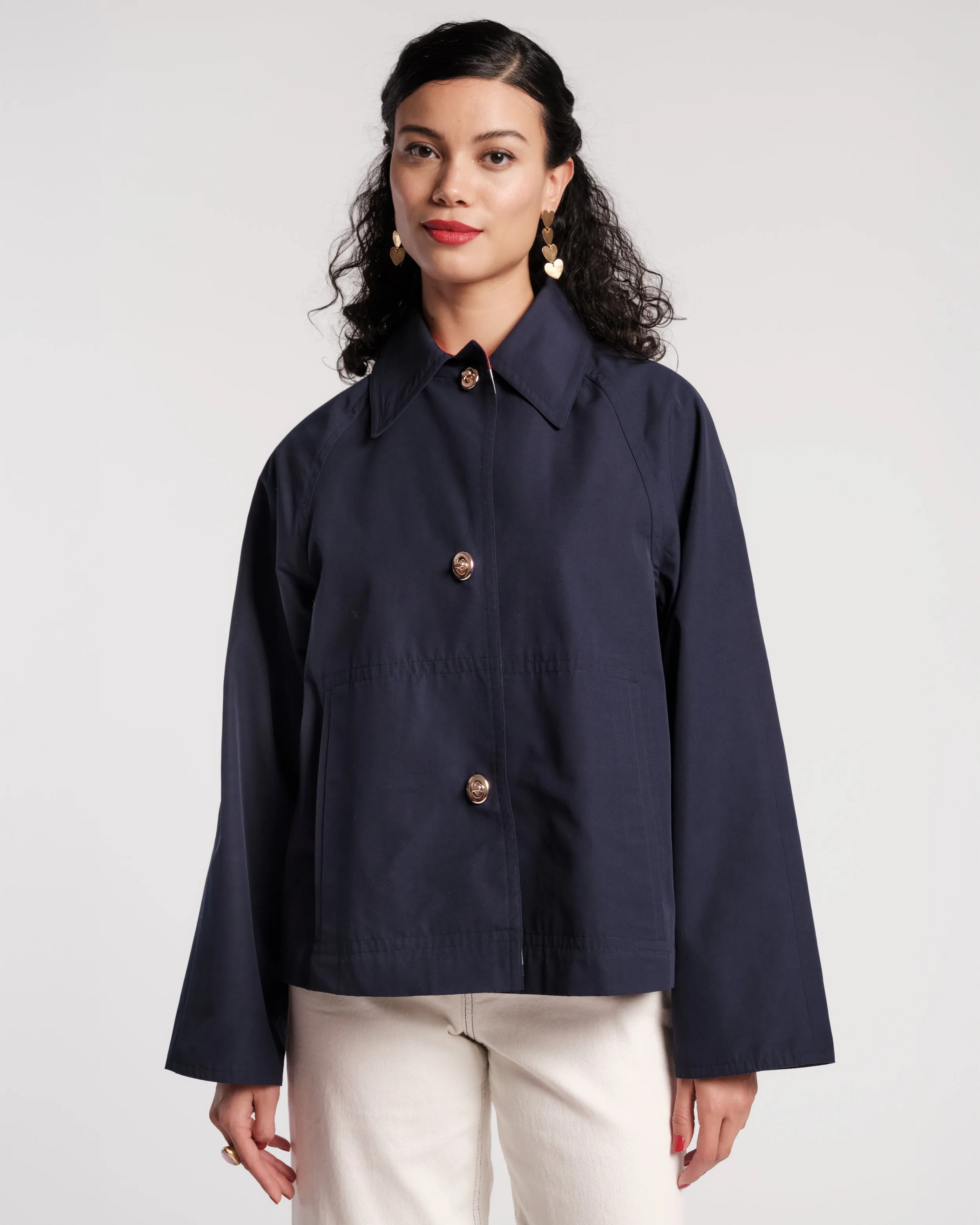 Short Spiffy Trench Coat - Navy sold by Frances Valentine product image thumbnail 2