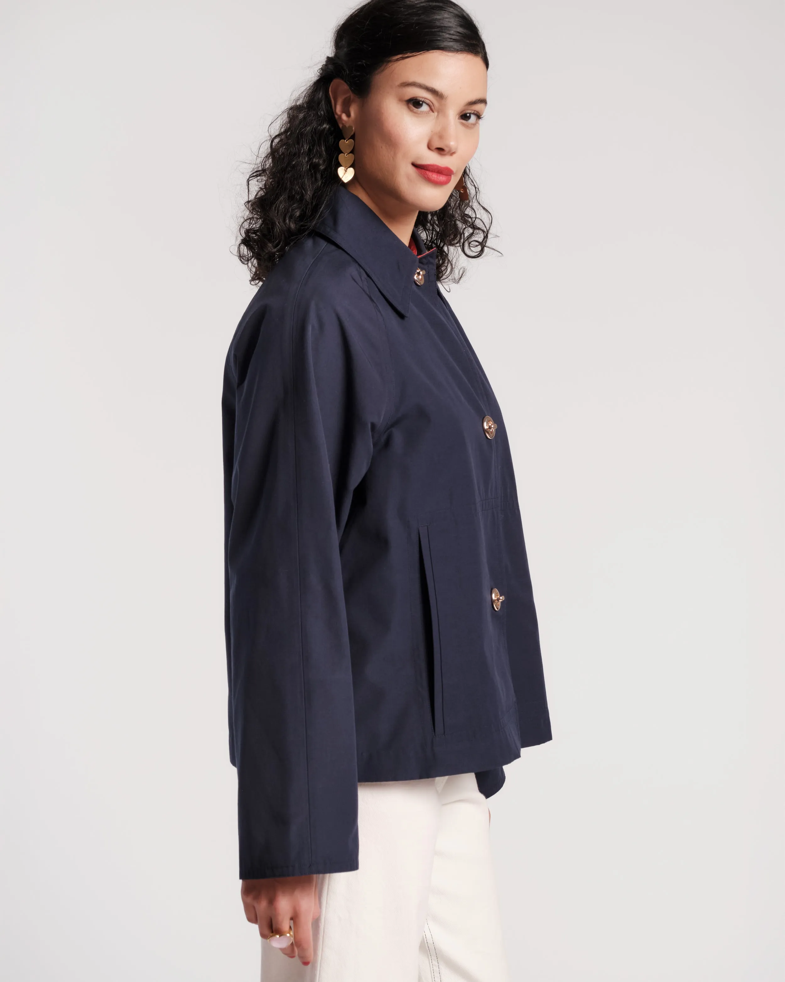 Short Spiffy Trench Coat - Navy sold by Frances Valentine product image thumbnail 4