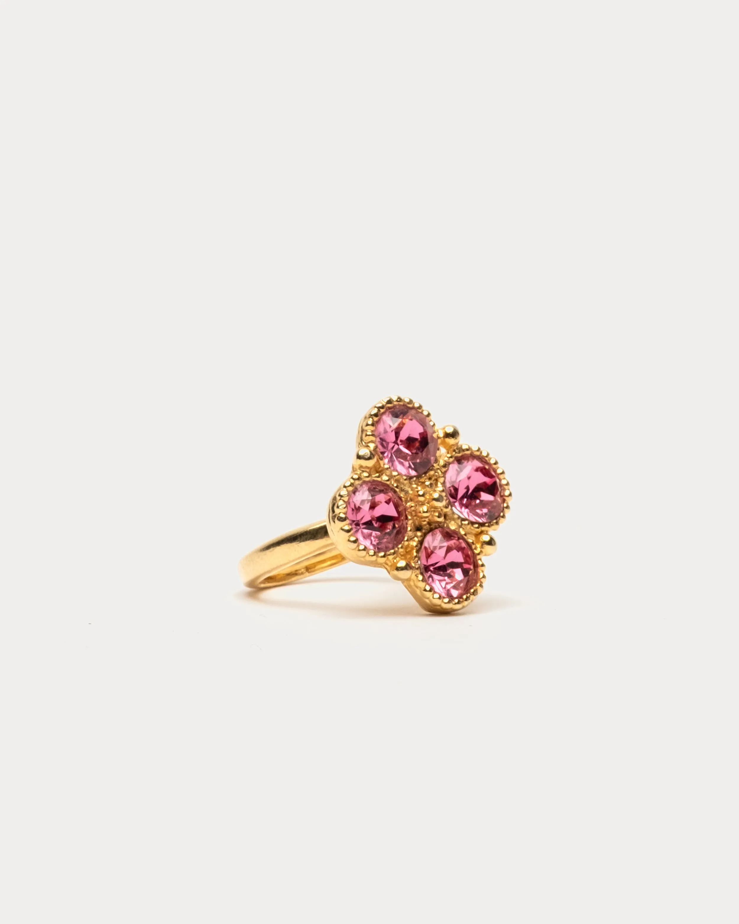 4 Faceted Pink Stone Ring - Pink sold by Frances Valentine product image thumbnail 3
