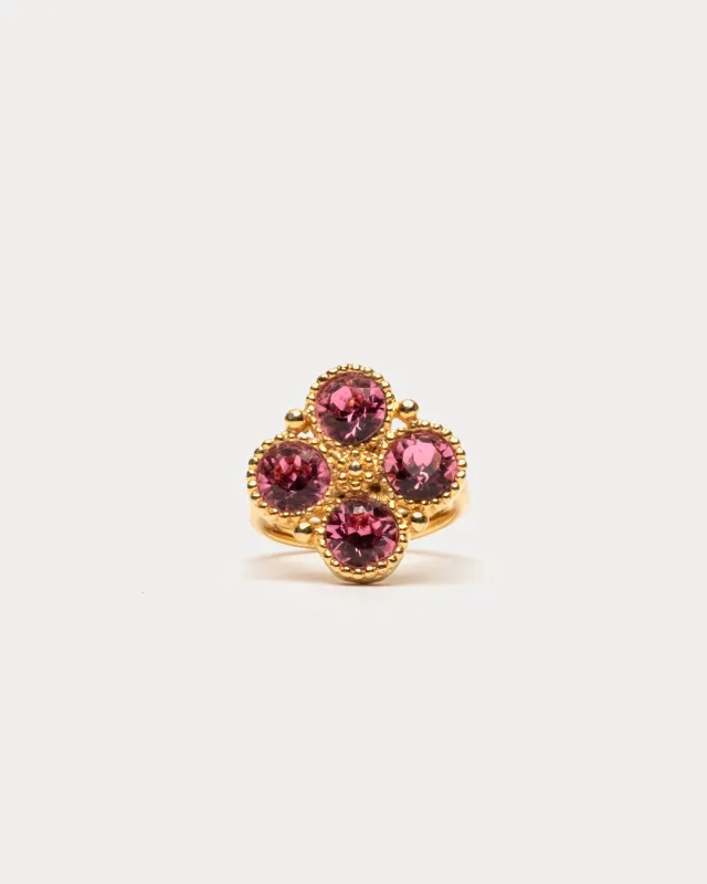 4 Faceted Pink Stone Ring - Pink made by Frances Valentine