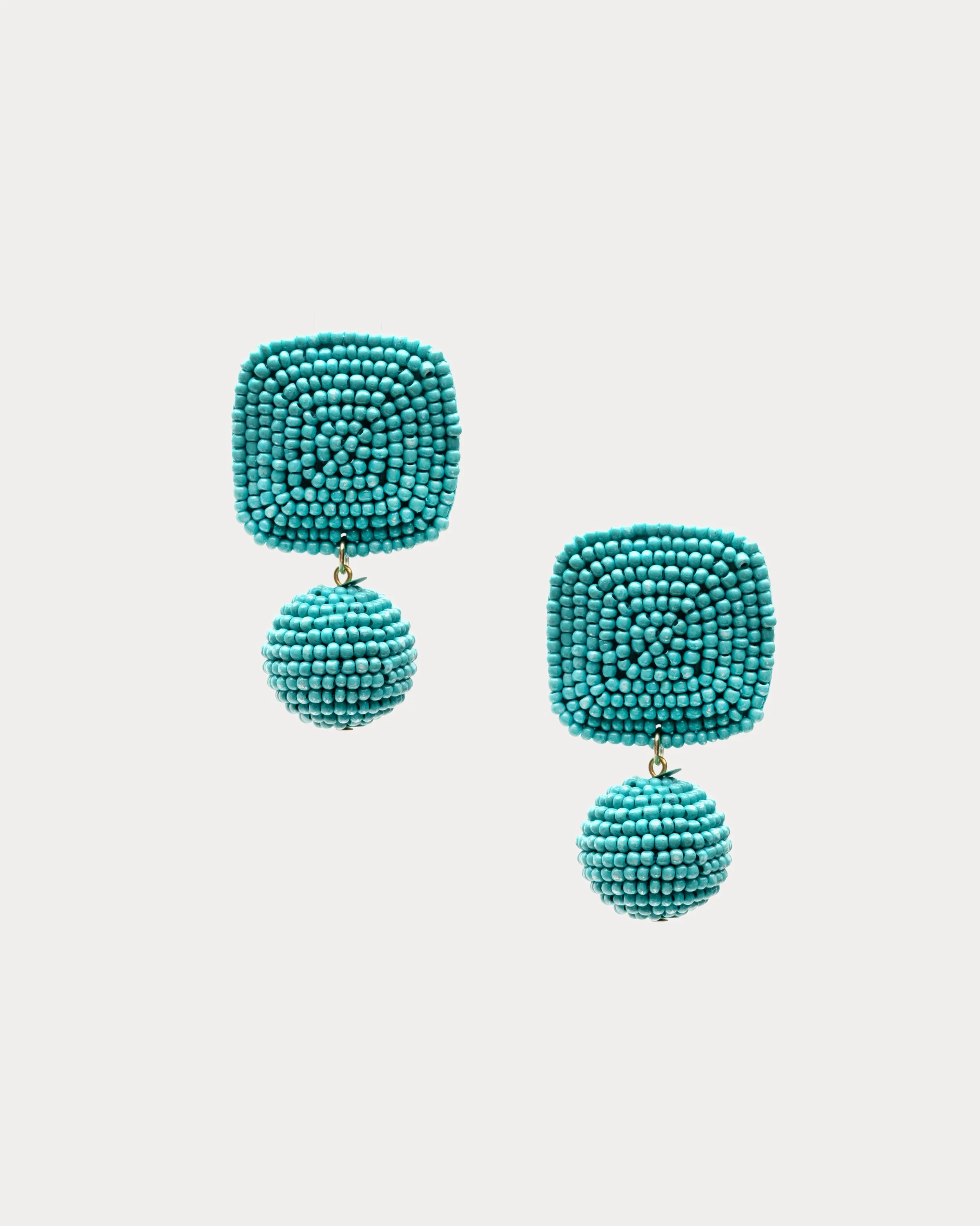 Square Bead Earring - Turquoise sold by Frances Valentine