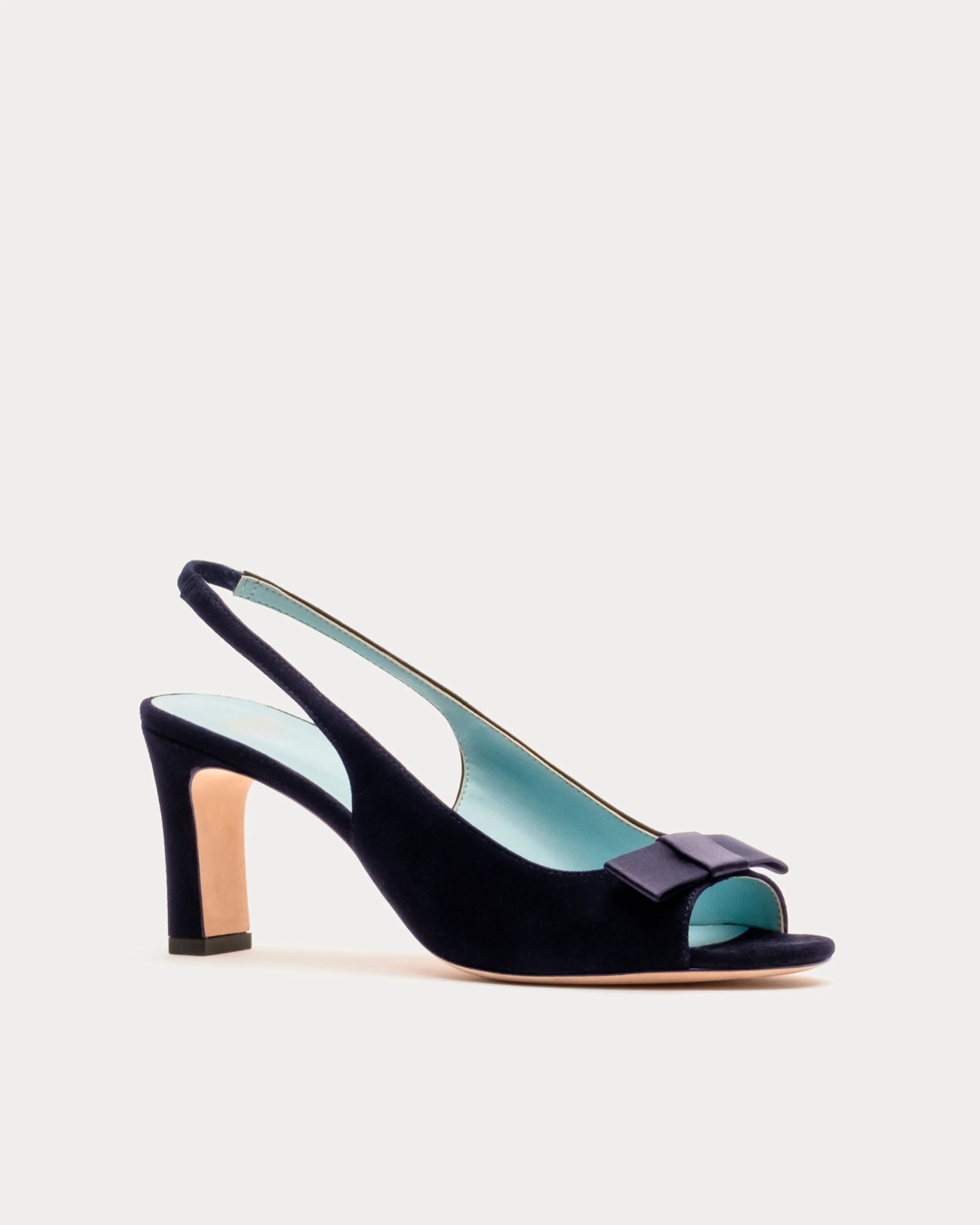 Reese Slingback Heel - Suede Navy sold by Frances Valentine