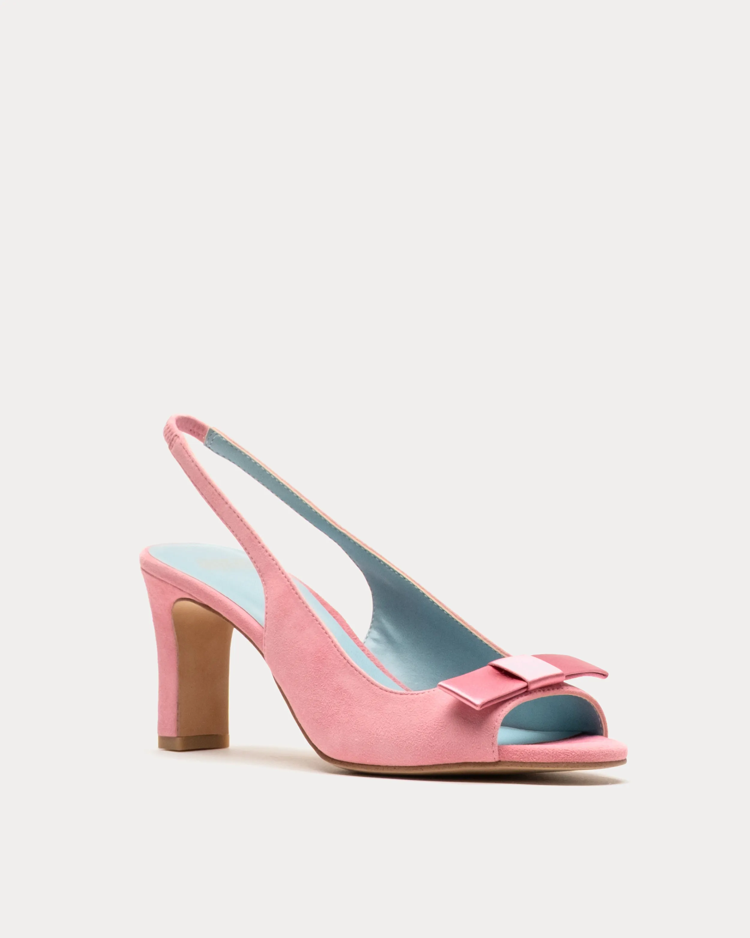 Reese Slingback Heel - Suede Pink sold by Frances Valentine
