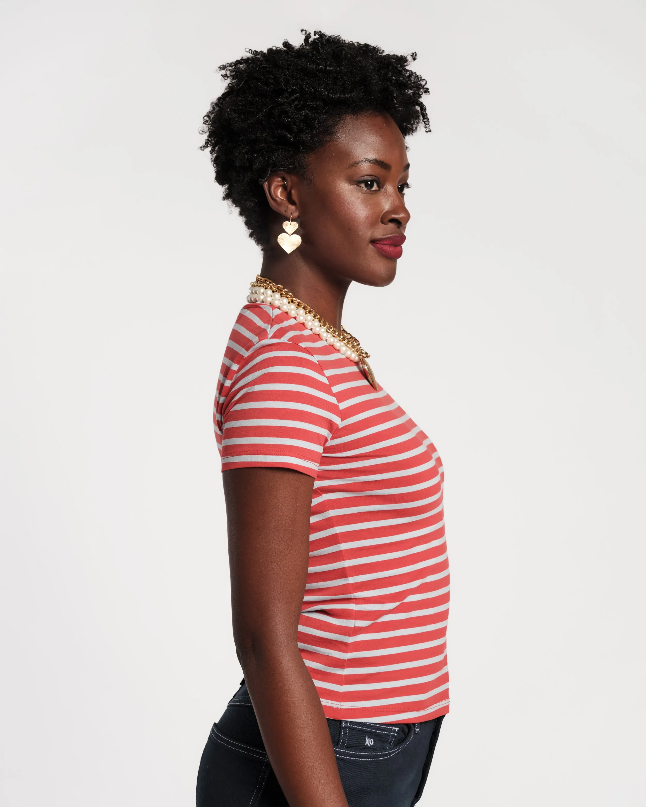 Super Striped Baby Tee - Red/Light Blue sold by Frances Valentine product image thumbnail 2