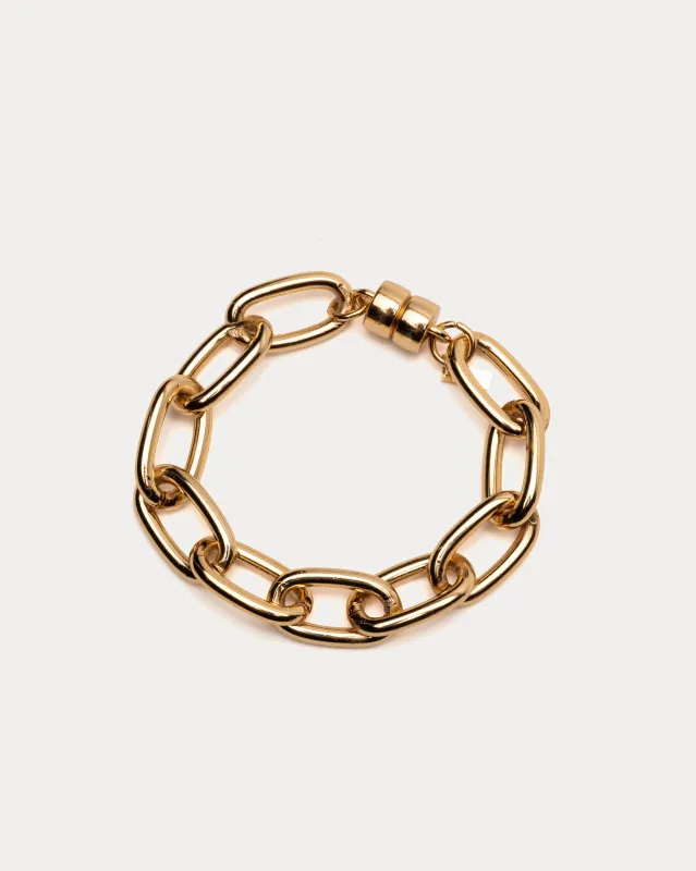 Marley Oval Chain Link Bracelet Gold OS made by Frances Valentine