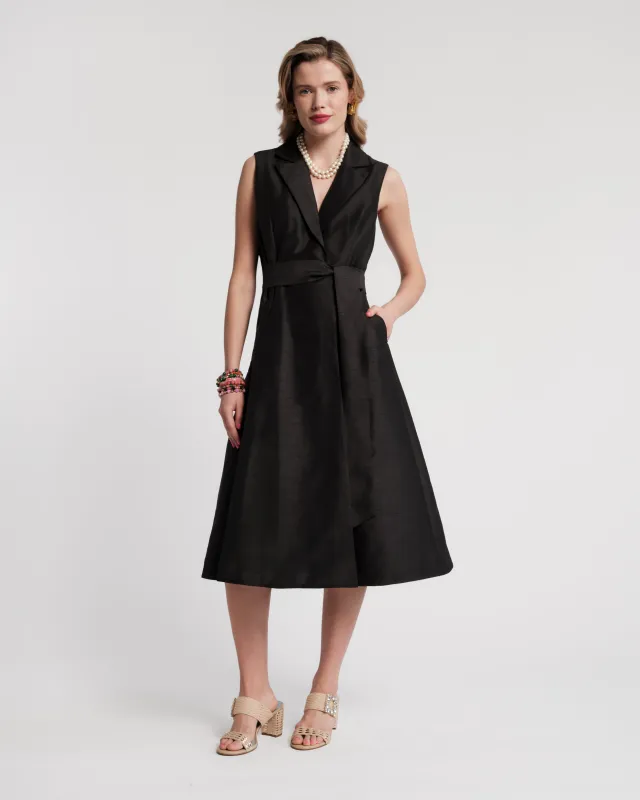Lucia Wrap Dress - Black made by Frances Valentine