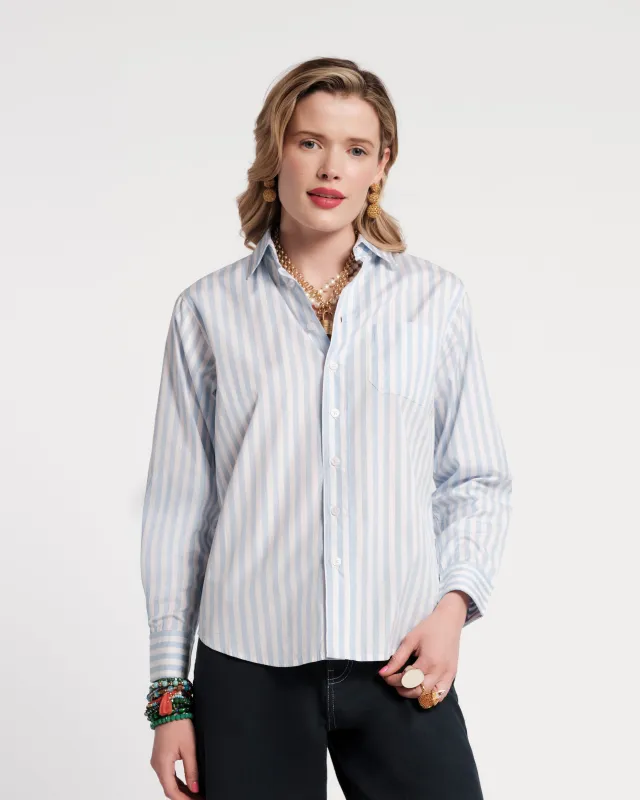 Perfect Button Down - Stripe Light Blue/White made by Frances Valentine