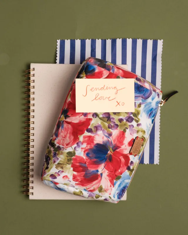 Small Cosmetic Pouch - Super Bloom made by Frances Valentine