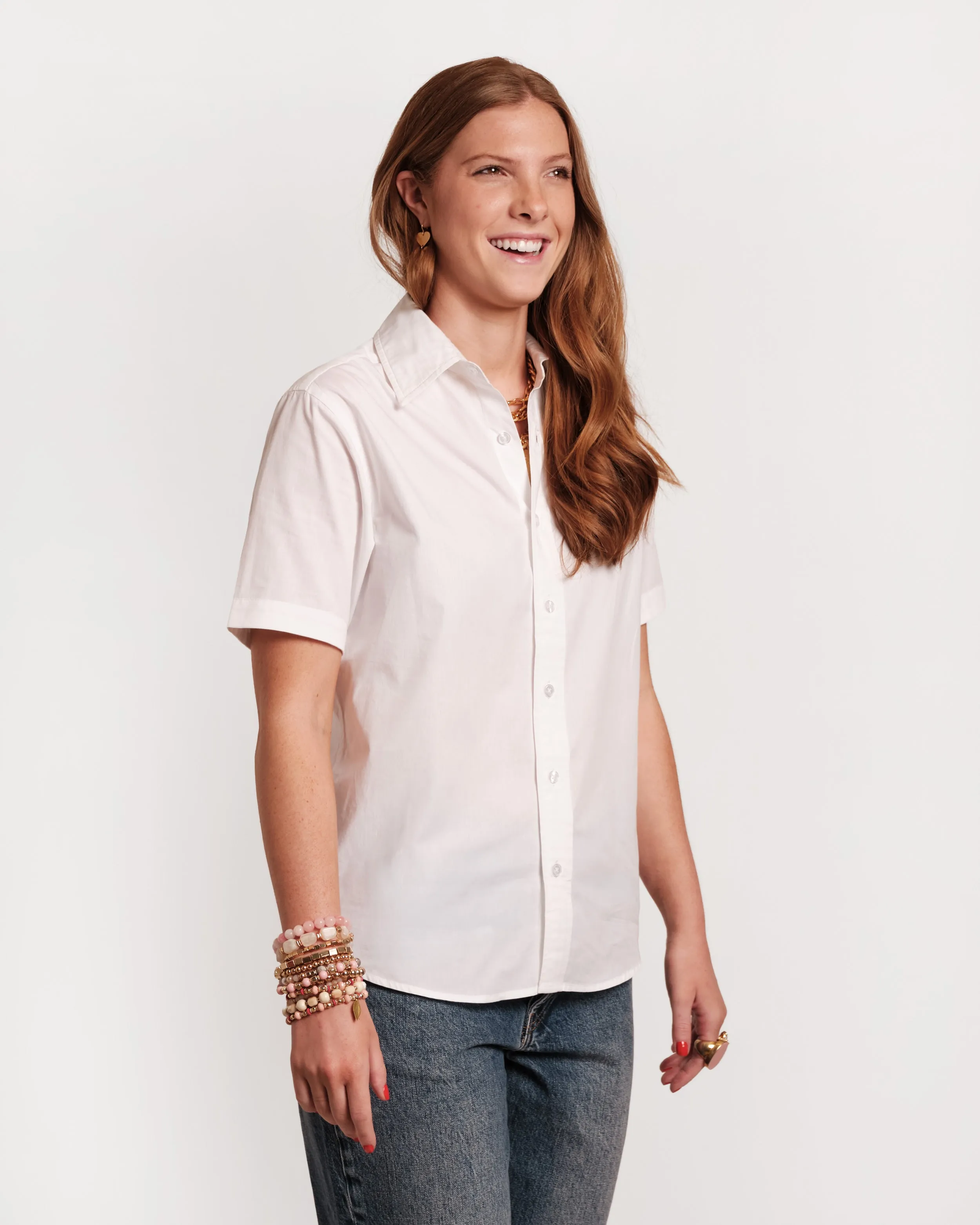 Perfect Button Down Short Sleeve - White sold by Frances Valentine product image thumbnail 3