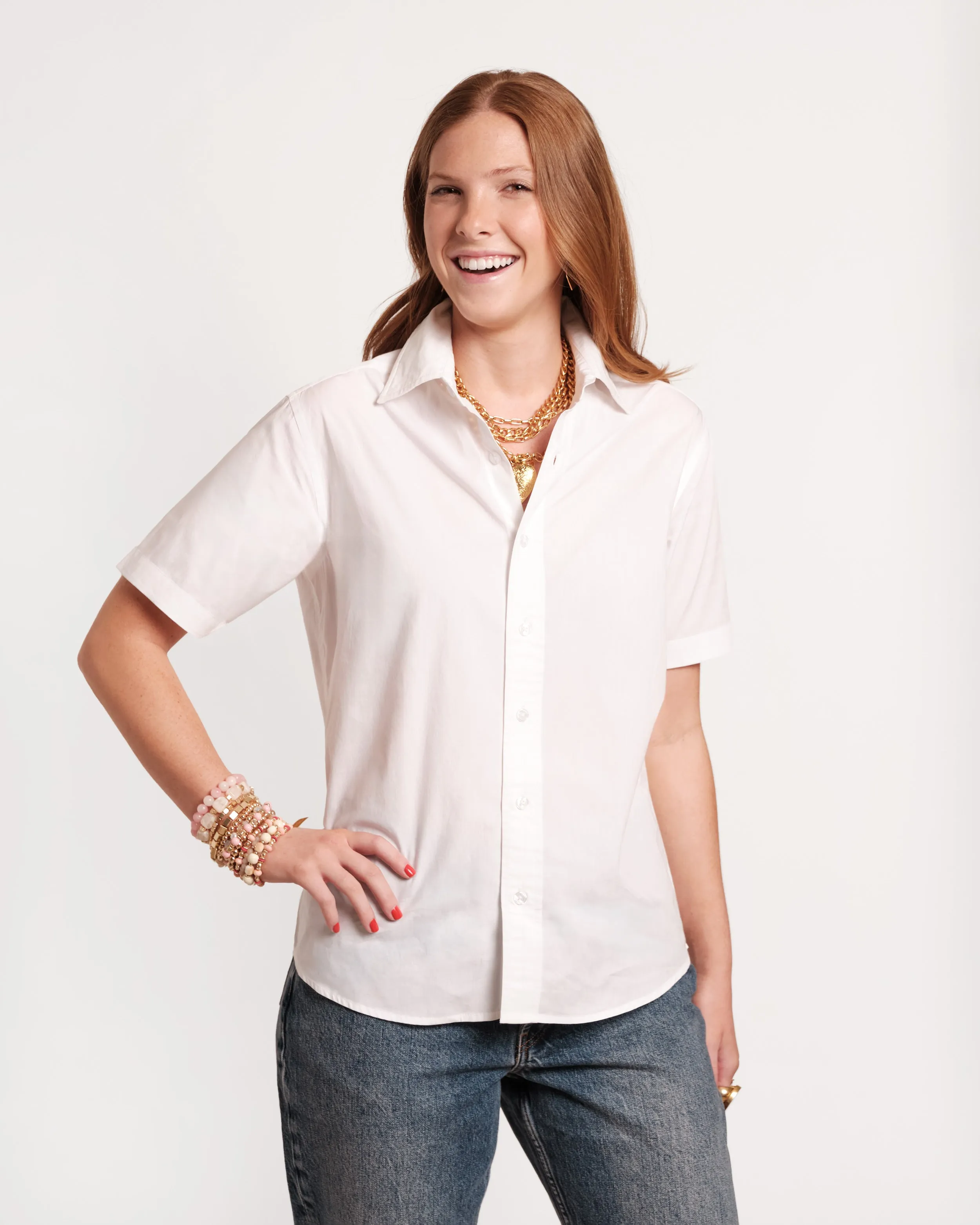 Perfect Button Down Short Sleeve - White sold by Frances Valentine product image thumbnail 2