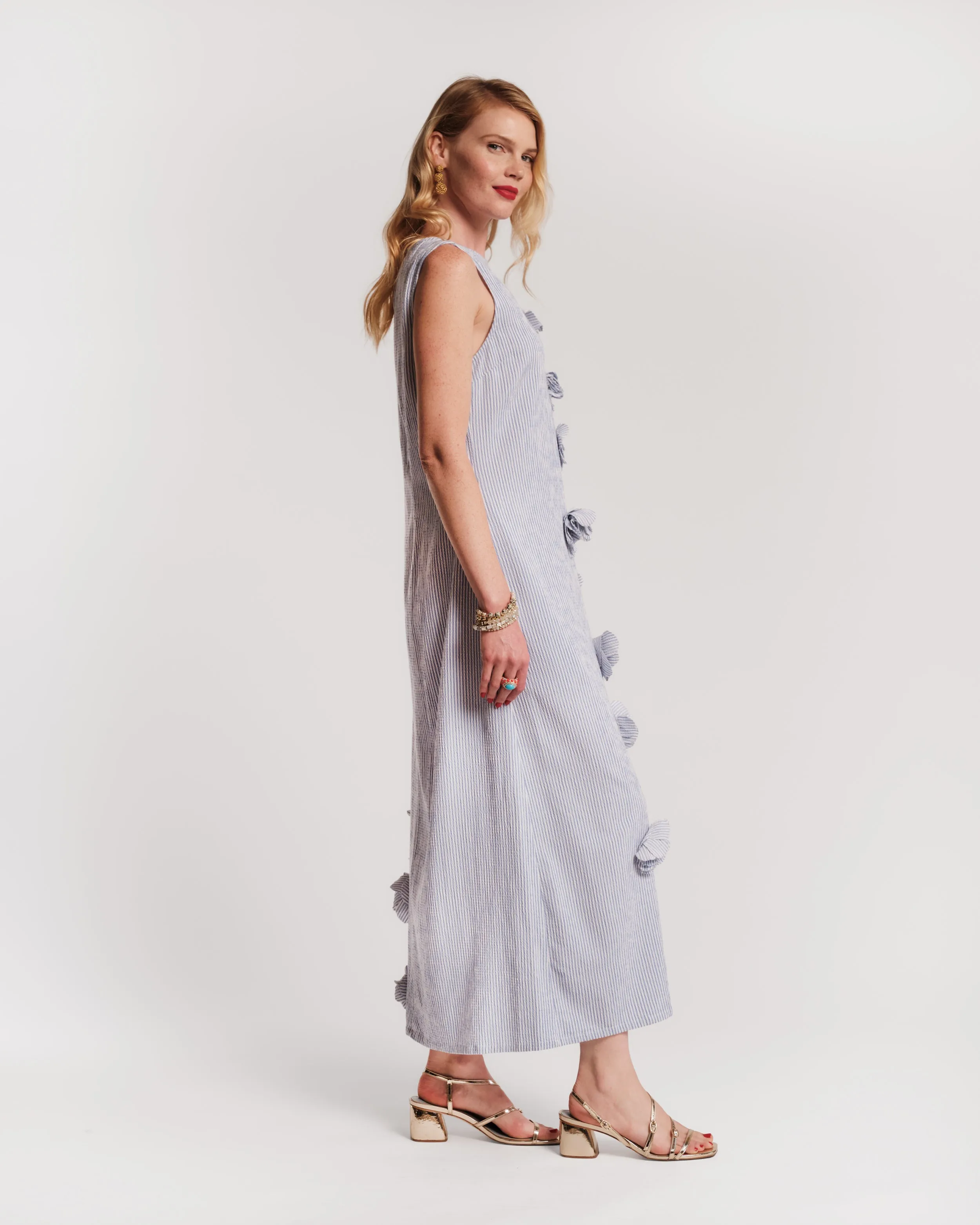 Origami Seersucker Dress - Blue sold by Frances Valentine product image thumbnail 5