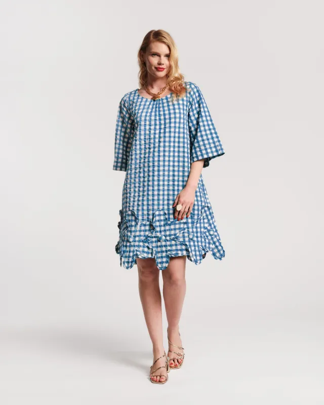 Zennia Mini Dress - Gingham Blue made by Frances Valentine