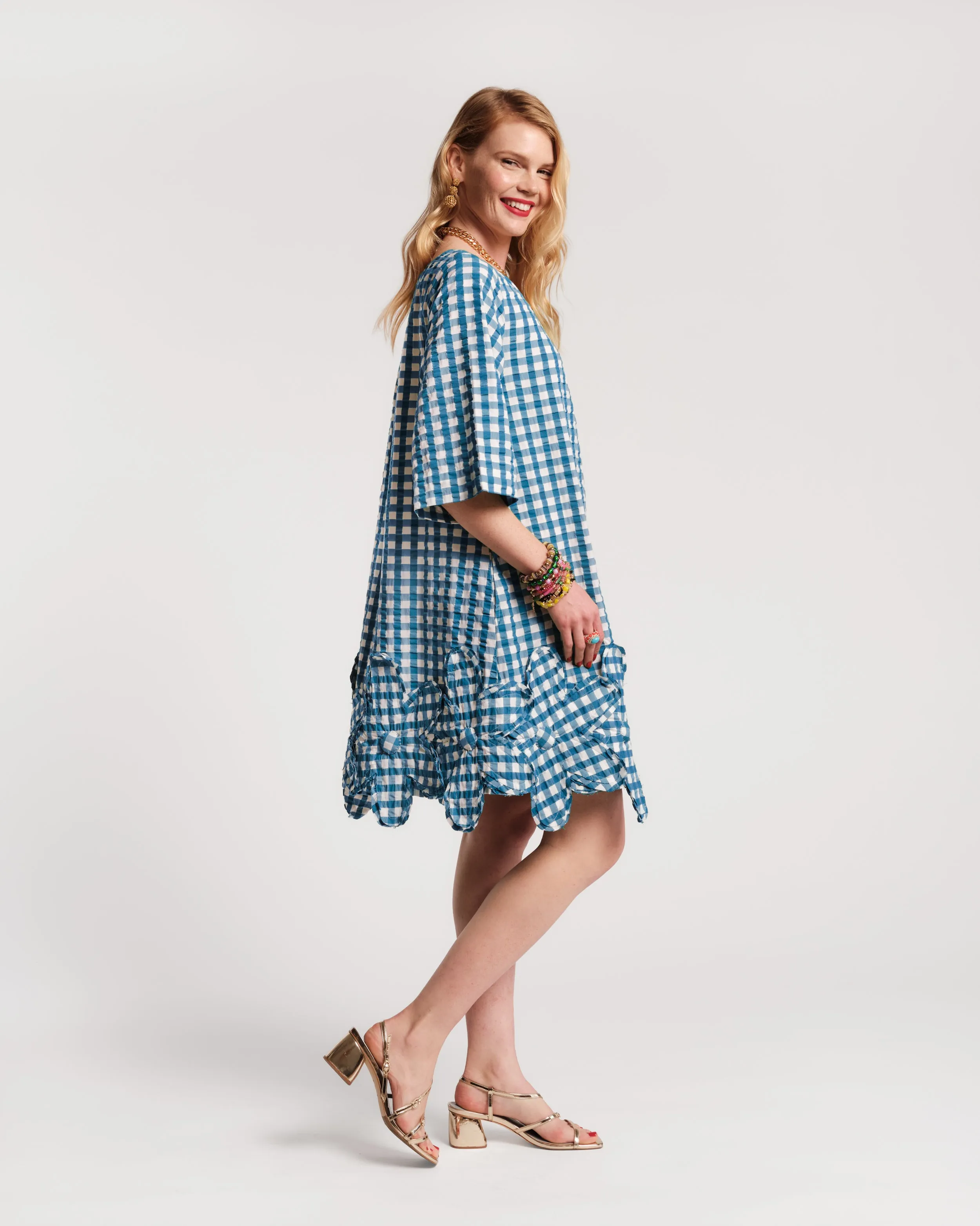 Zennia Mini Dress - Gingham Blue sold by Frances Valentine product image thumbnail 3