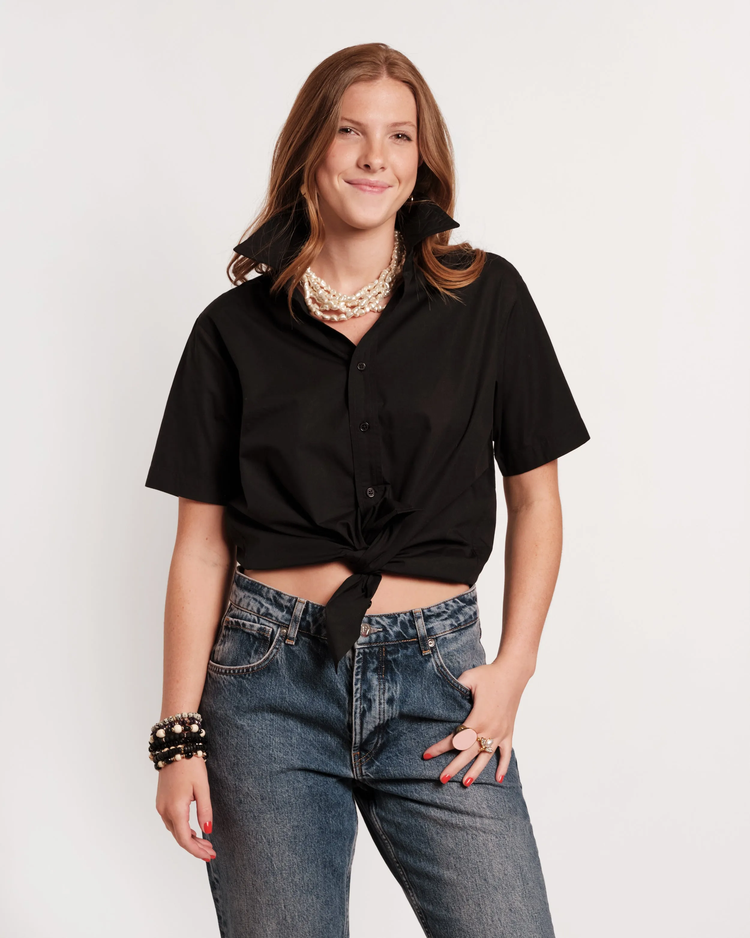 Perfect Button Down Short Sleeve - Black sold by Frances Valentine product image thumbnail 5