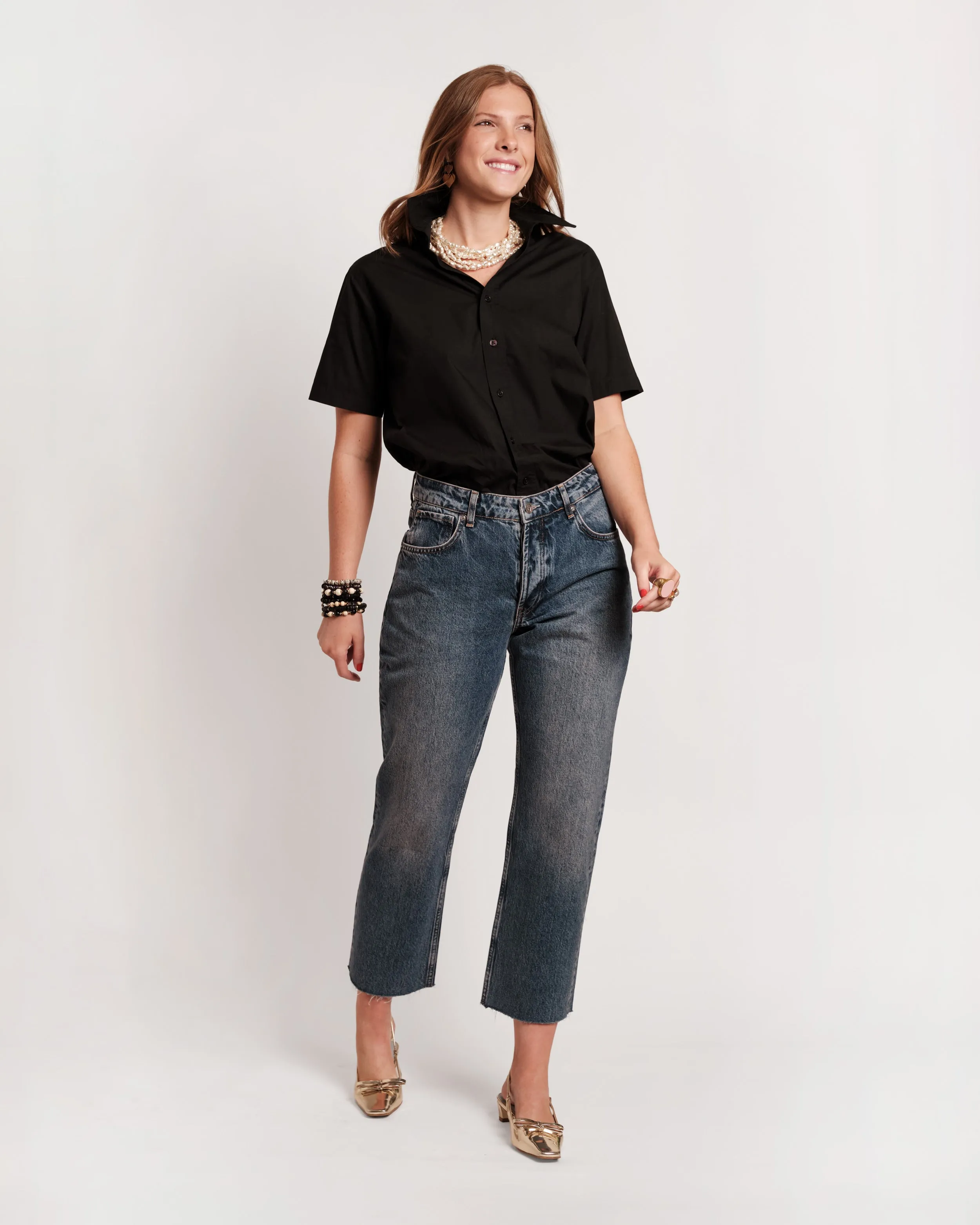 Perfect Button Down Short Sleeve - Black sold by Frances Valentine product image thumbnail 2
