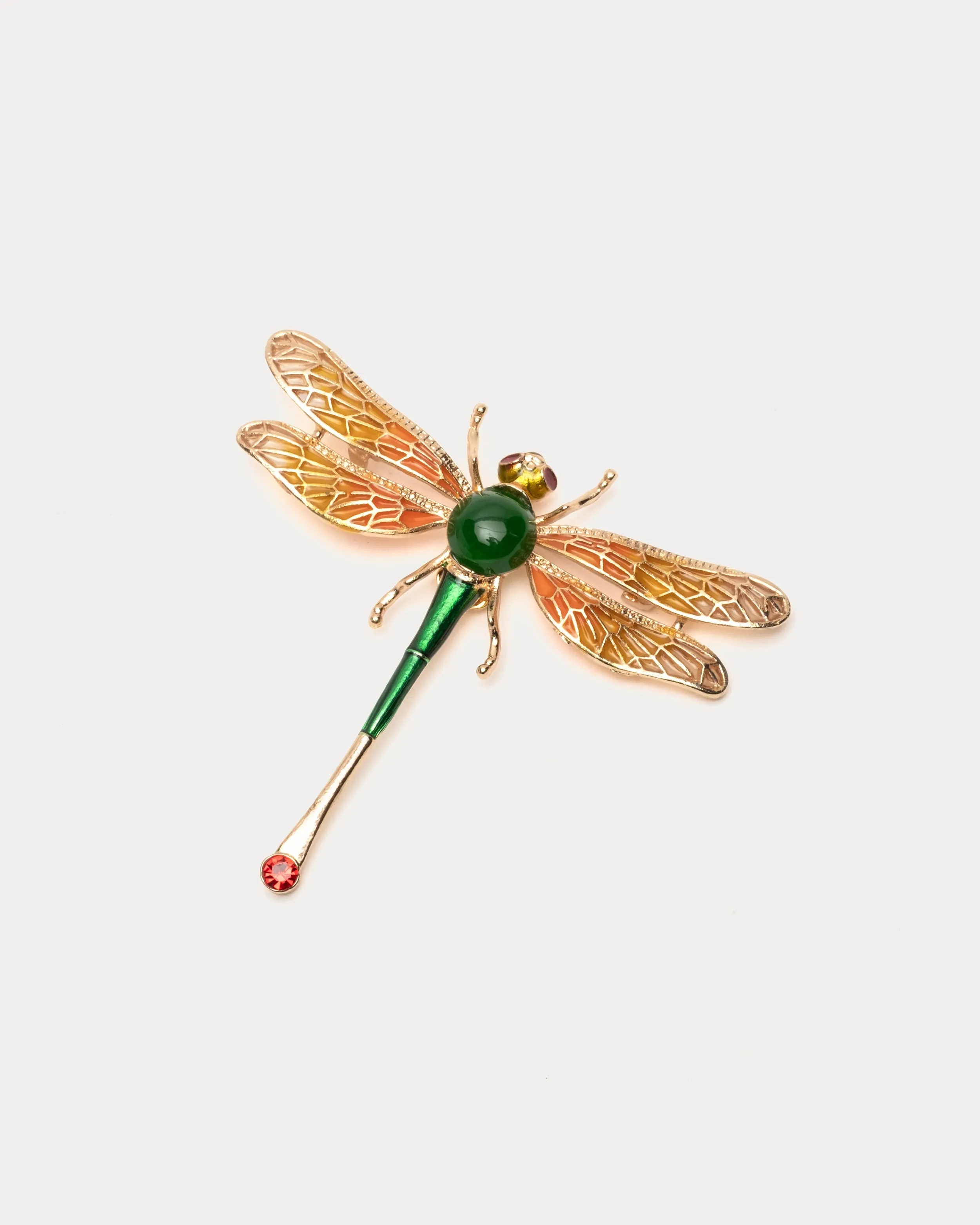 Dragonfly Pin - Emerald/Gold sold by Frances Valentine
