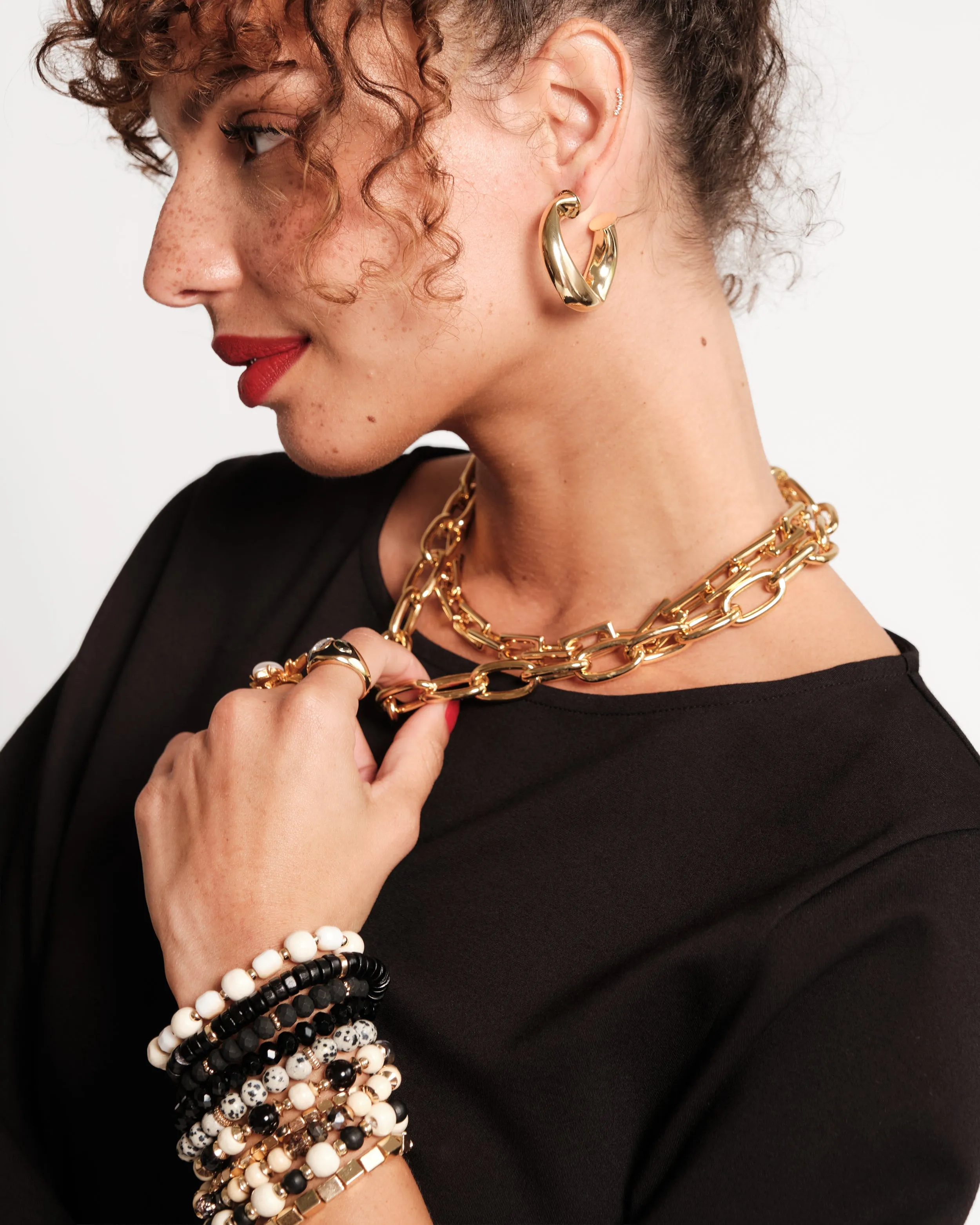Brielle Hoop Earring - Gold sold by Frances Valentine product image thumbnail 2