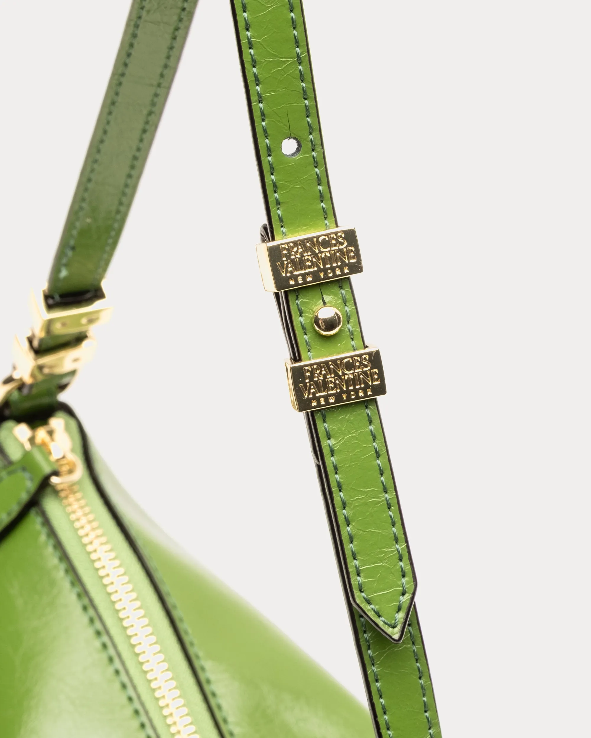 Freddie Shoulder Bag - Crinkled Leather Green sold by Frances Valentine product image thumbnail 4