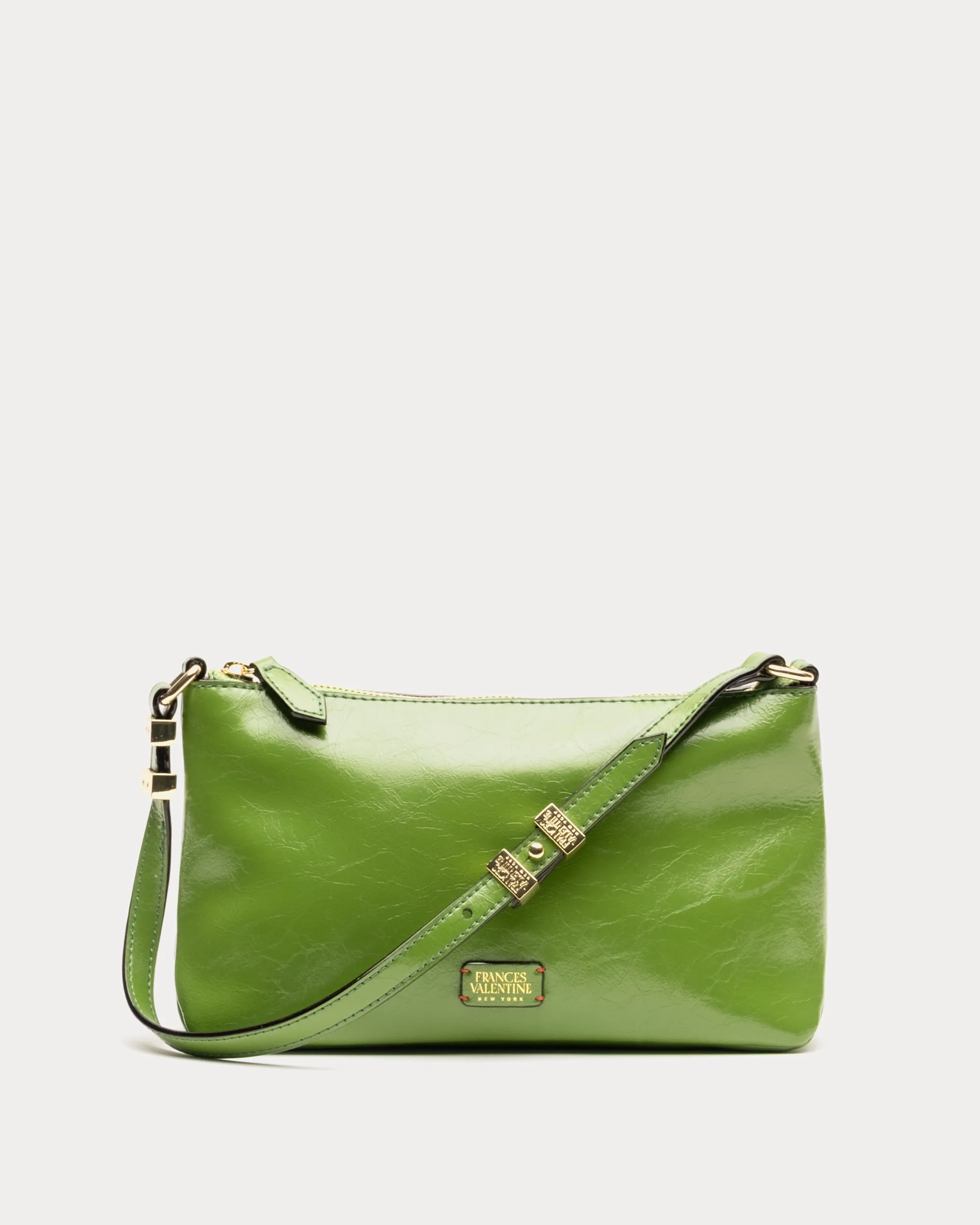 Freddie Shoulder Bag - Crinkled Leather Green sold by Frances Valentine product image thumbnail 3
