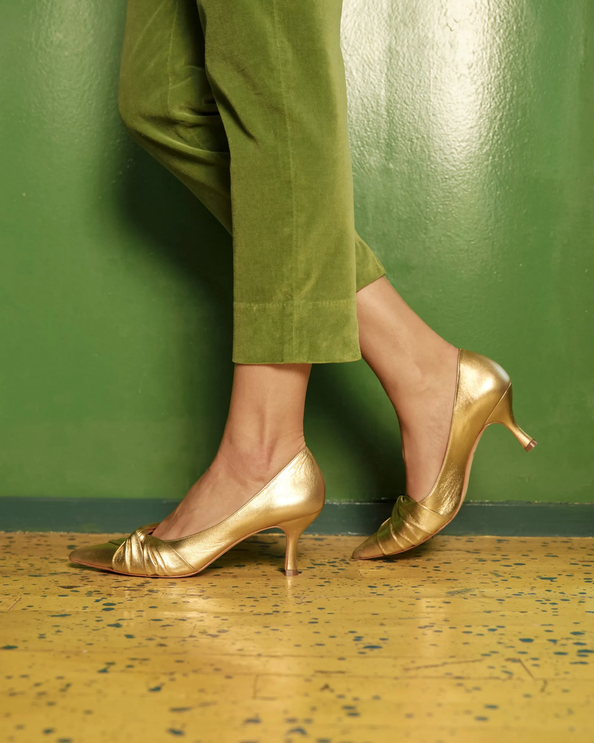 Knot Kitten Heel - Crinkle Nappa Platino sold by Frances Valentine product image thumbnail 2