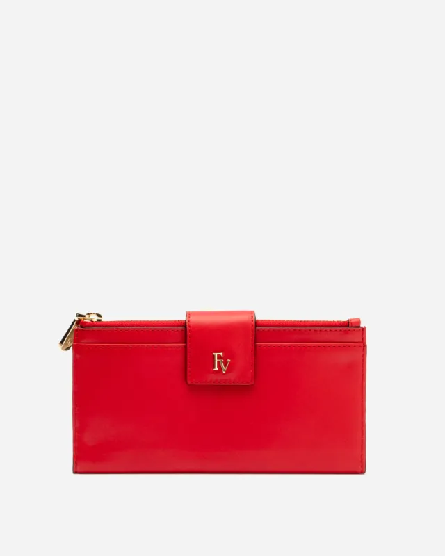 Double Slim Wallet Soft Nappa Red Oyster sold by Frances Valentine