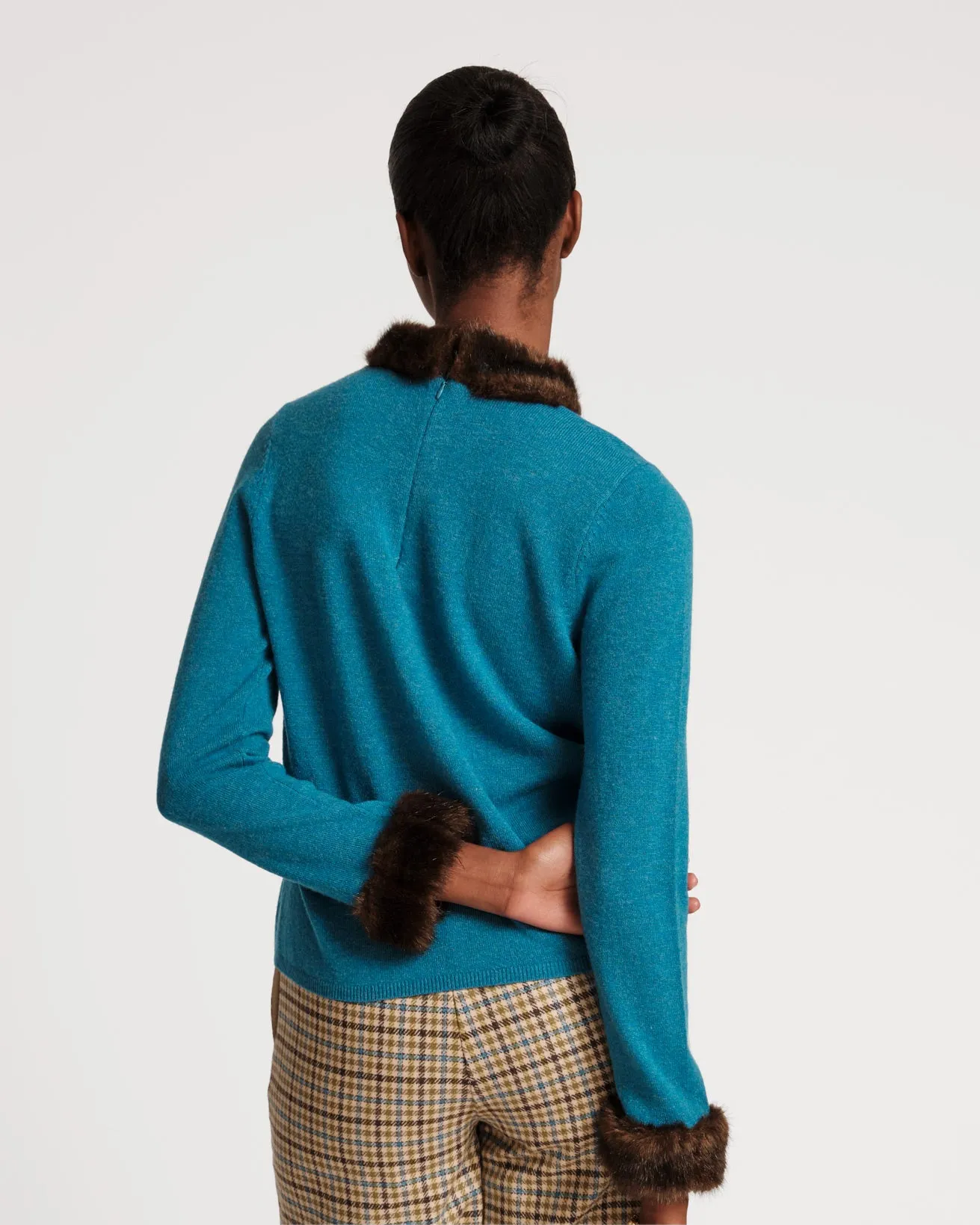 Aude Sweater Turquoise sold by Frances Valentine product image thumbnail 4