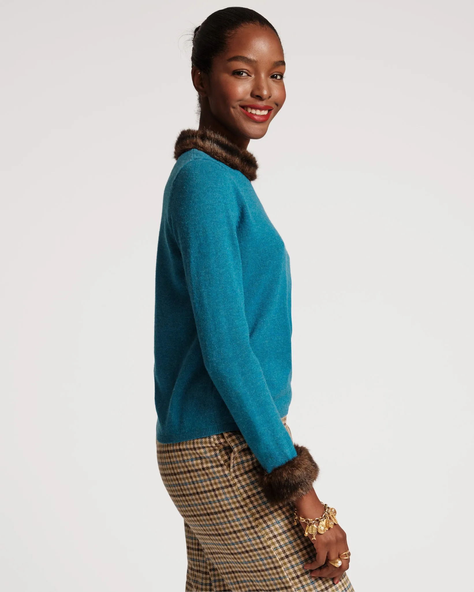Aude Sweater Turquoise sold by Frances Valentine product image thumbnail 3