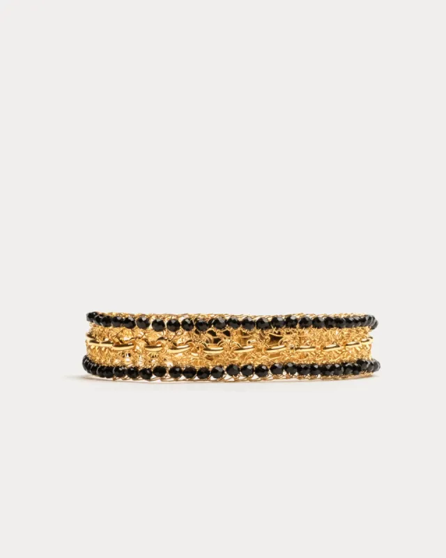 Flux Bracelet - Black Gold sold by Frances Valentine
