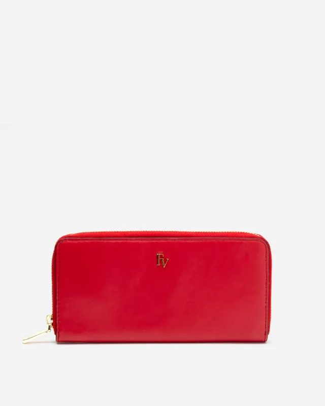 Zip Around Continental Wallet Soft Nappa Red Oyster sold by Frances Valentine