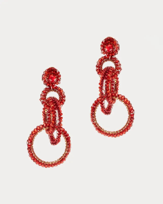 Ruby Crystal Cascading Earrings sold by Frances Valentine