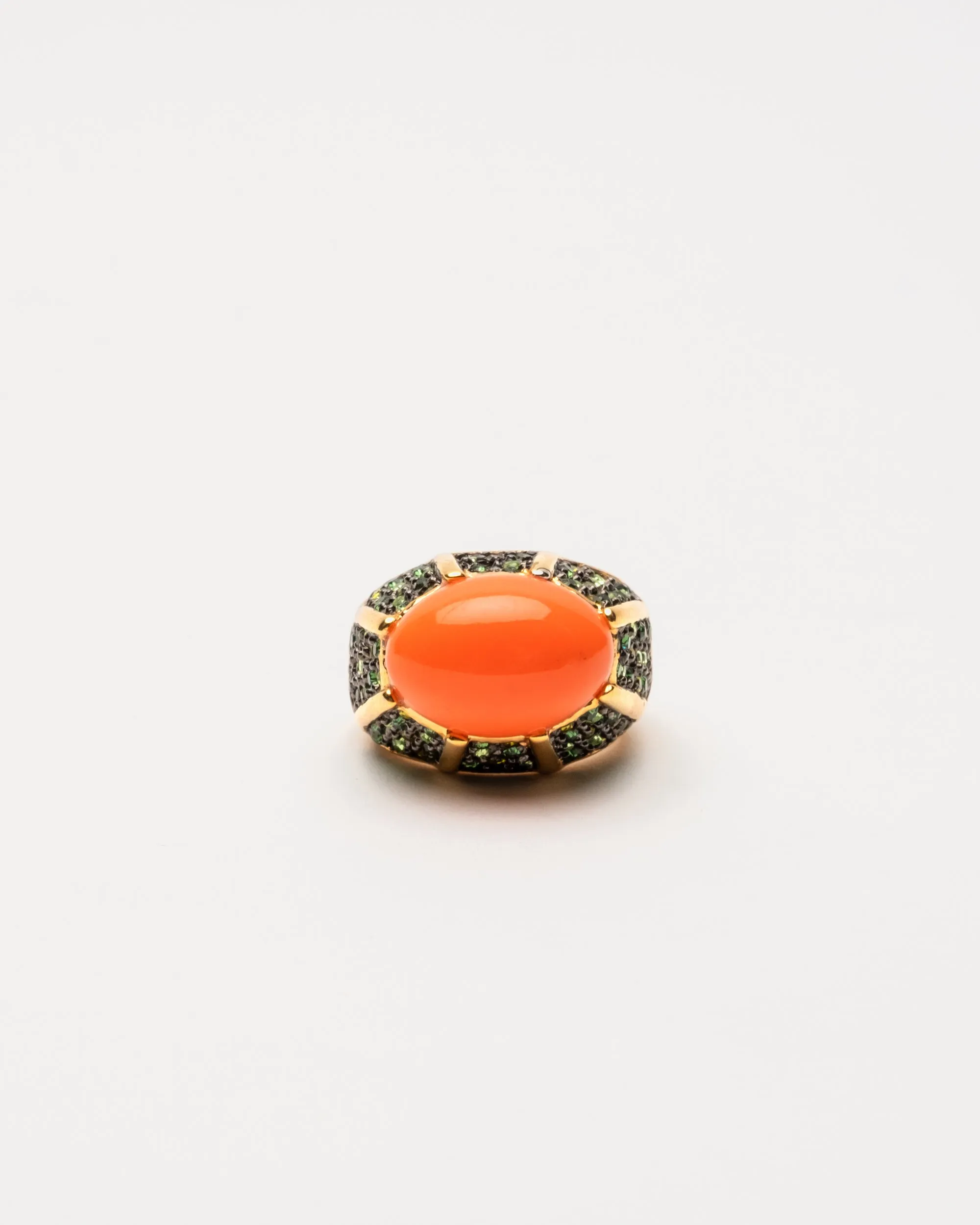 Domed Cabochon Ring Coral Green sold by Frances Valentine product image thumbnail 4