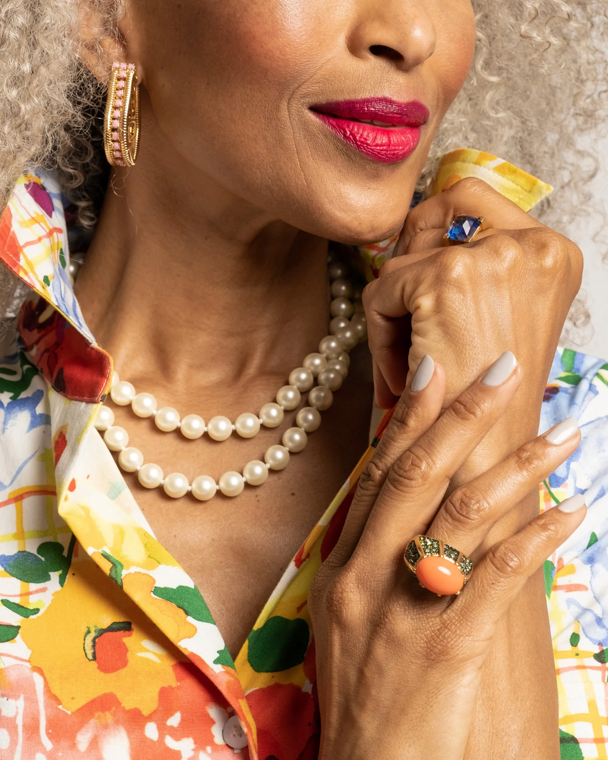 Domed Cabochon Ring Coral Green sold by Frances Valentine product image thumbnail 2