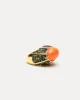 Domed Cabochon Ring Coral Green sold by Frances Valentine