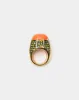 Domed Cabochon Ring Coral Green sold by Frances Valentine