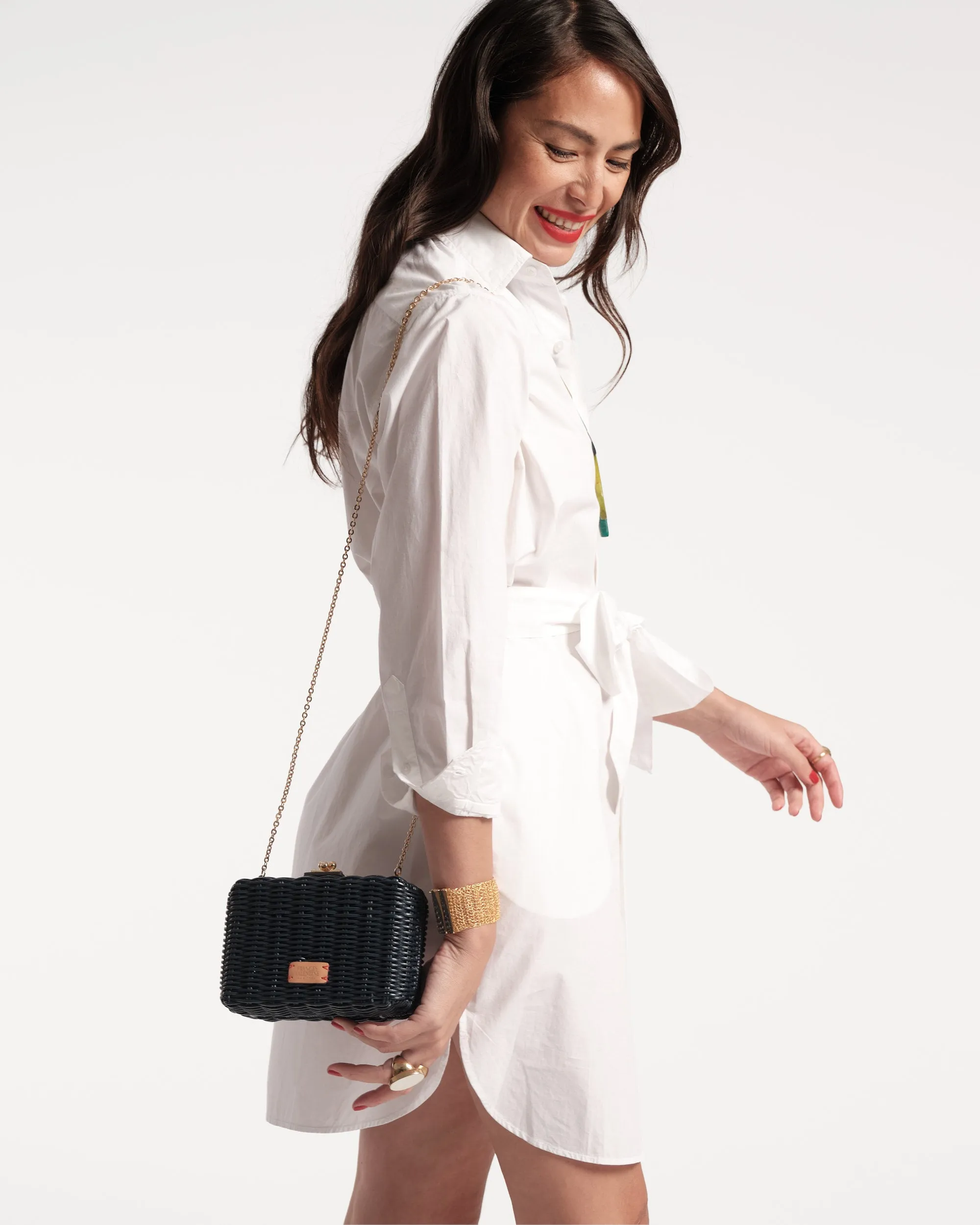 Paige Wicker Clutch - Navy sold by Frances Valentine product image thumbnail 2