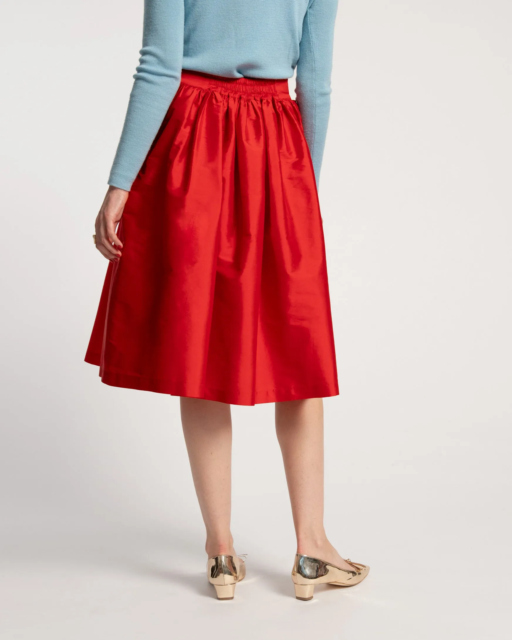Barbara Gathered Midi Skirt - Red sold by Frances Valentine product image thumbnail 3